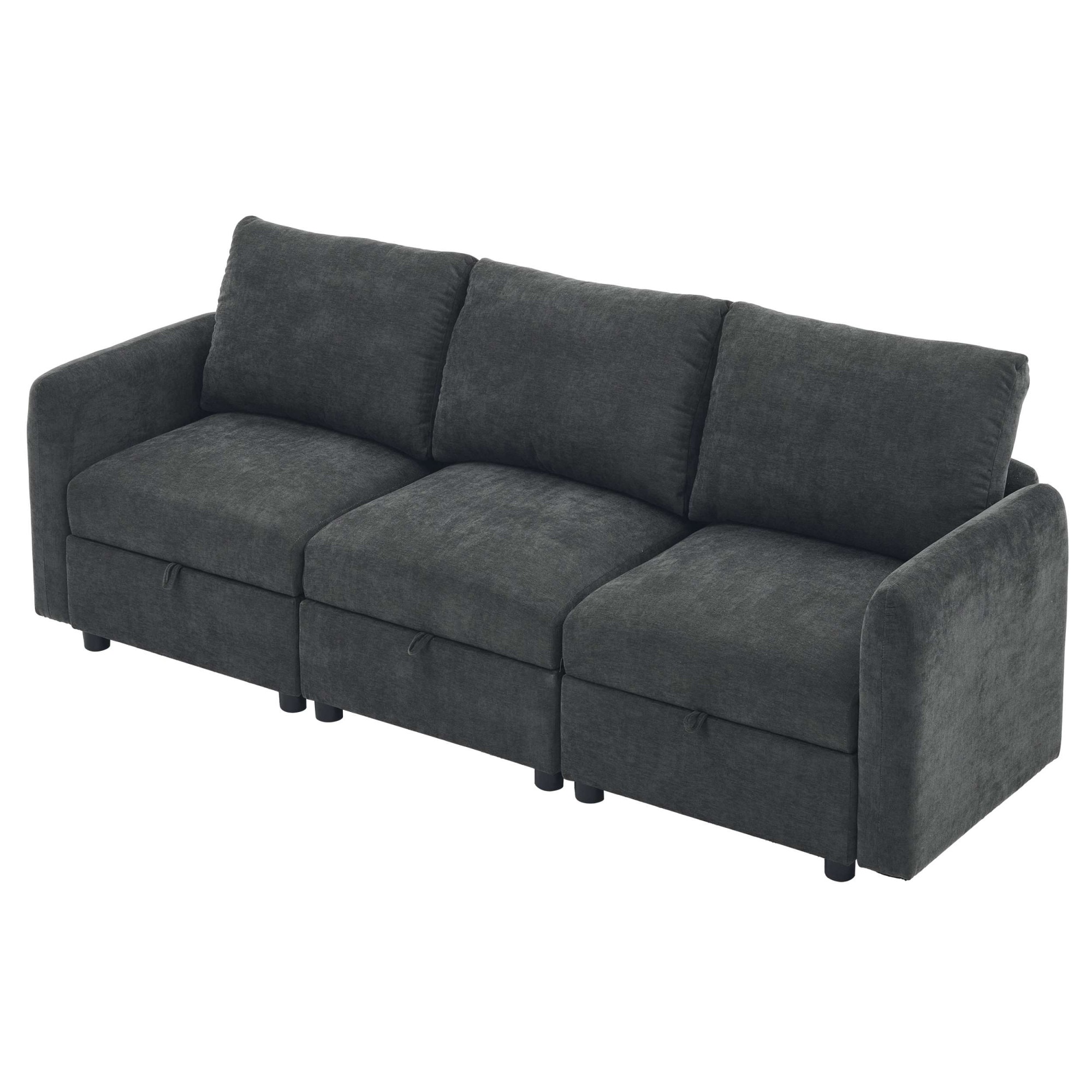 Dorel Home 3-Sitzer »STILHUS Modularsofa mit Stauraum, Breite 220 cm, Chenille-Bezug« als Modul oder separat verwendbar - individuell kombinierbar