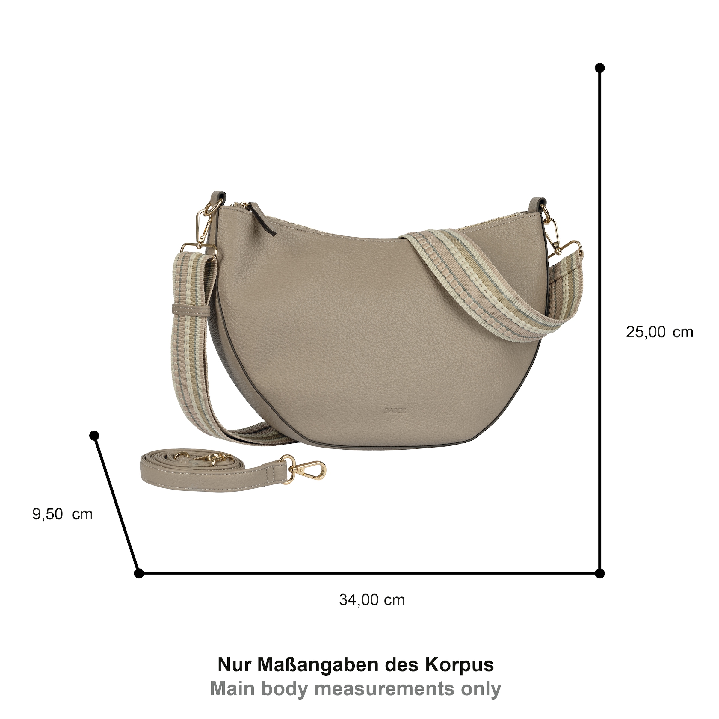 Gabor Umhängetasche »Linda Summer« Schultertasche mit dezentem Logo und extrabreitem Schultergurt