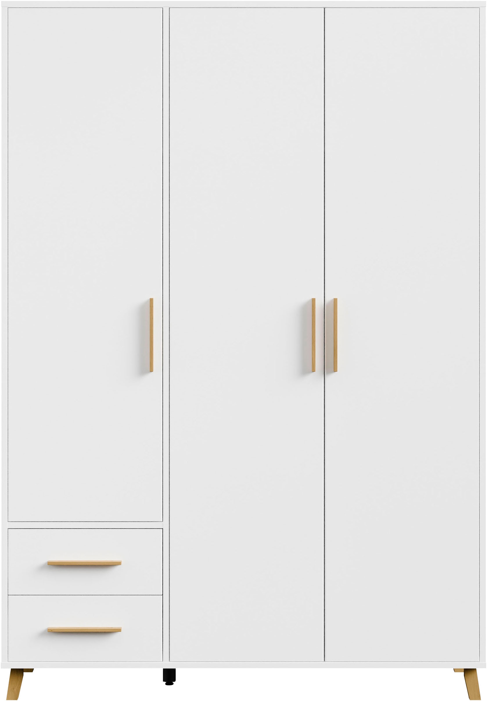 rauch Drehtürenschrank »Kleiderschrank Schrank Garderobe Wäscheschrank SHINJO«, (in 3 verschiedenen Ausstattungen BASIC/CLASSIC/PREMIUM), Griffe und Füße aus Massivholz mit 2 Schubladen MADE IN GERMANY