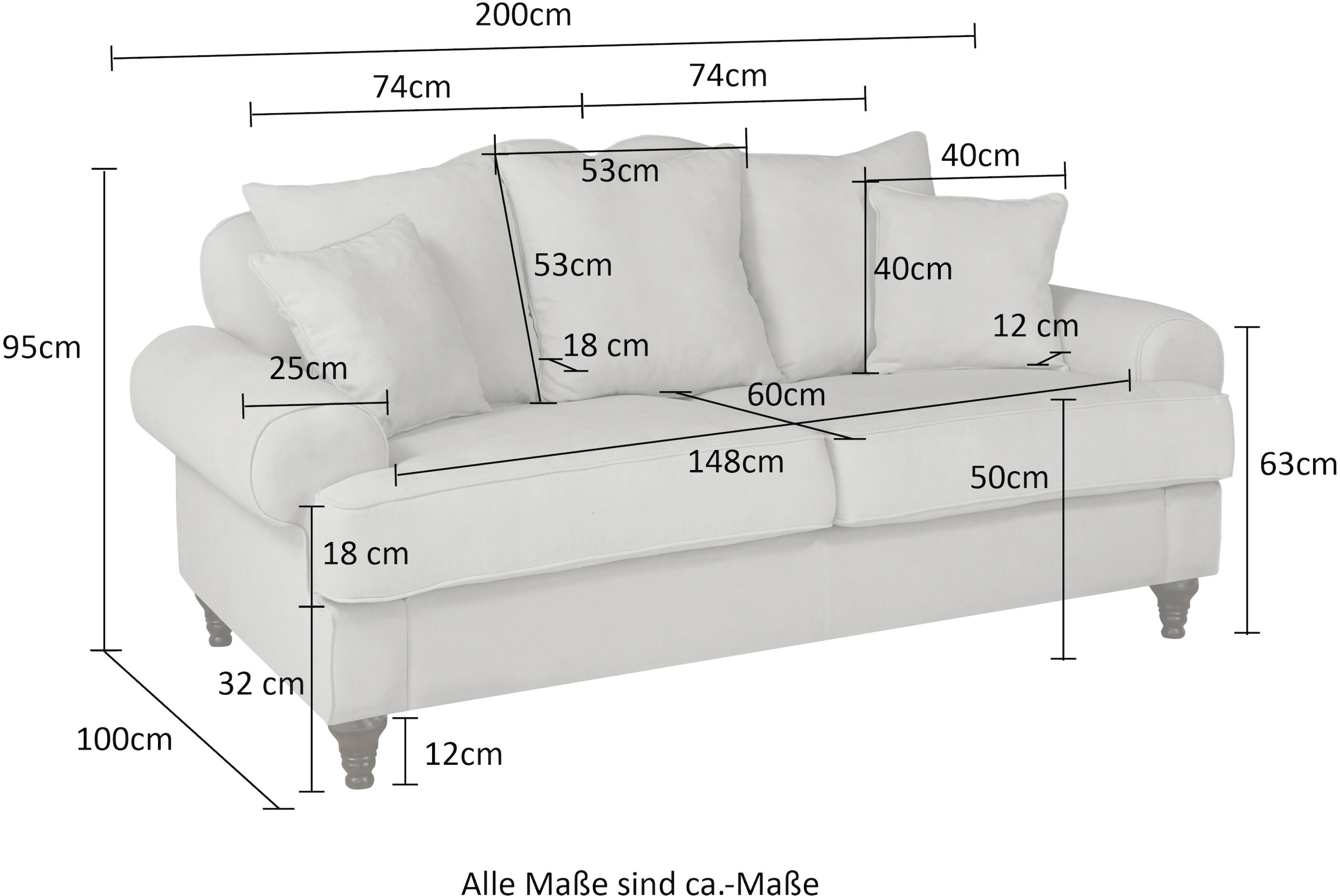 Home affaire 3-Sitzer »WESTMINSTER« mit Federkern-Polsterung