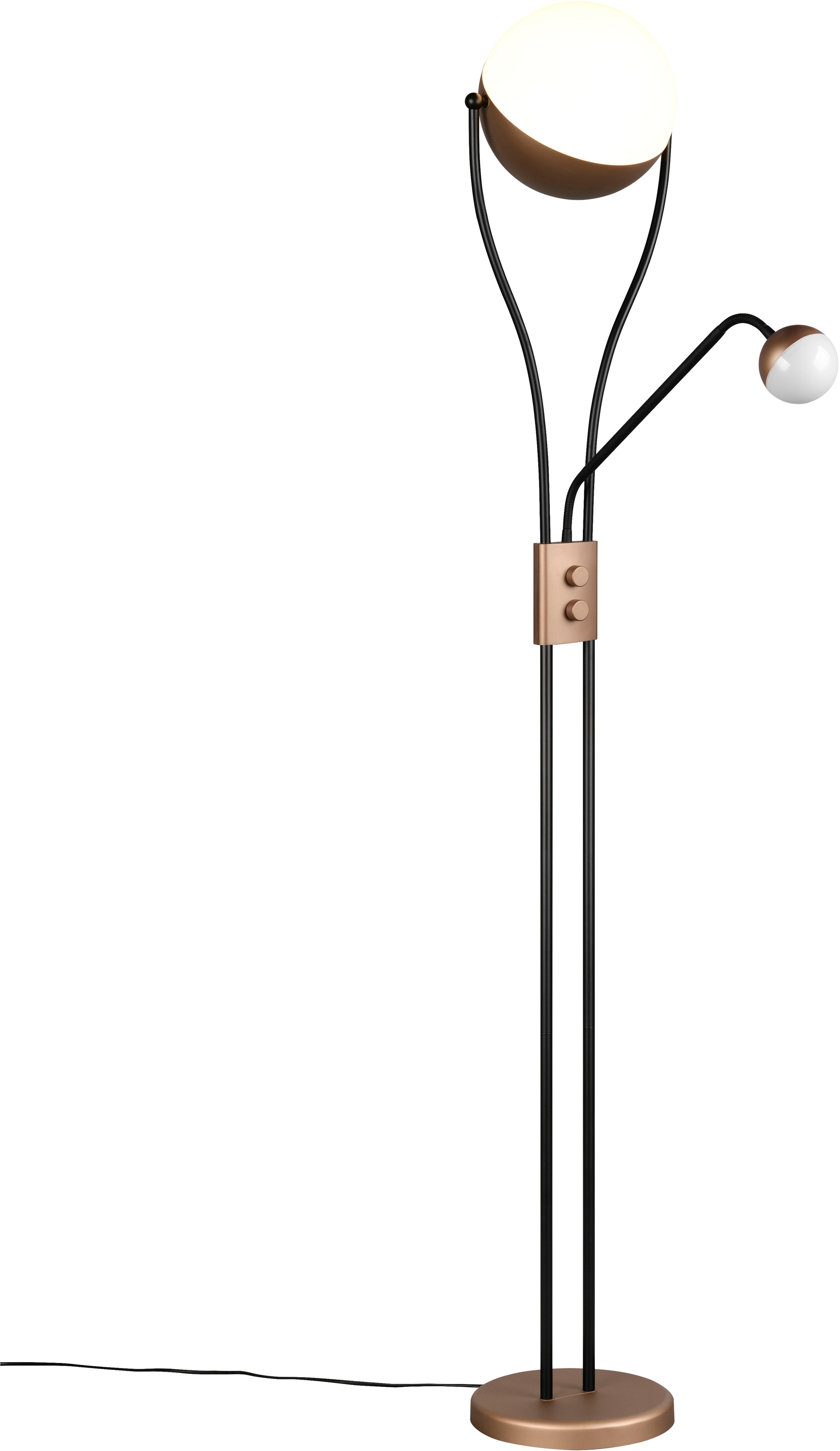 TRIO Leuchten LED Stehlampe »CHRIS, LED Stehleuchte, mit Lesearm, Drehdimmer« LED-Board 1 Stk. Warmweiß flexibles Leselicht getrennt schalten + dimmen, warmweißes Licht 3000K
