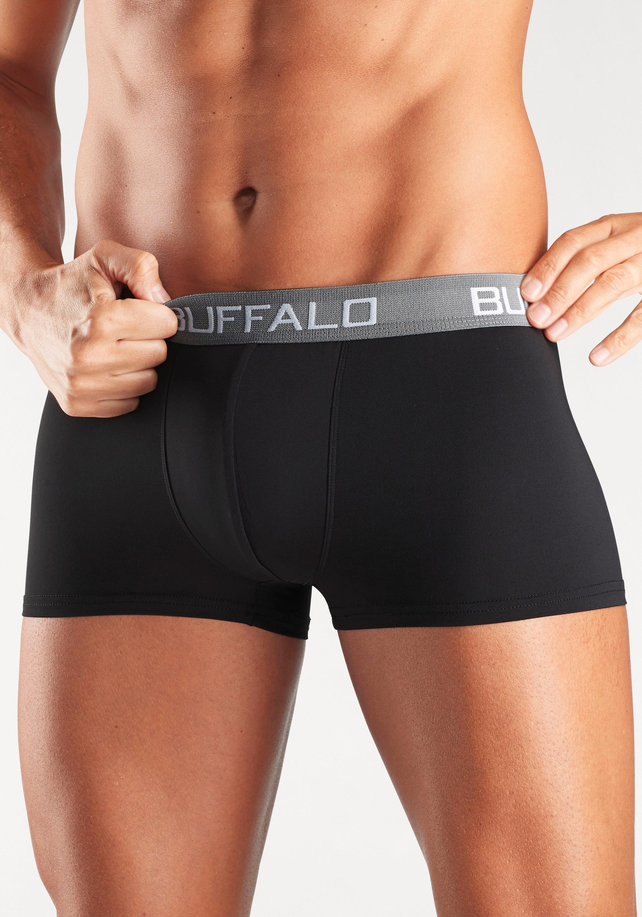 Buffalo Hipster, (Packung, 4 St.), knapp sitzende Boxershorts mit Kontrastbund aus Baumwollmischung