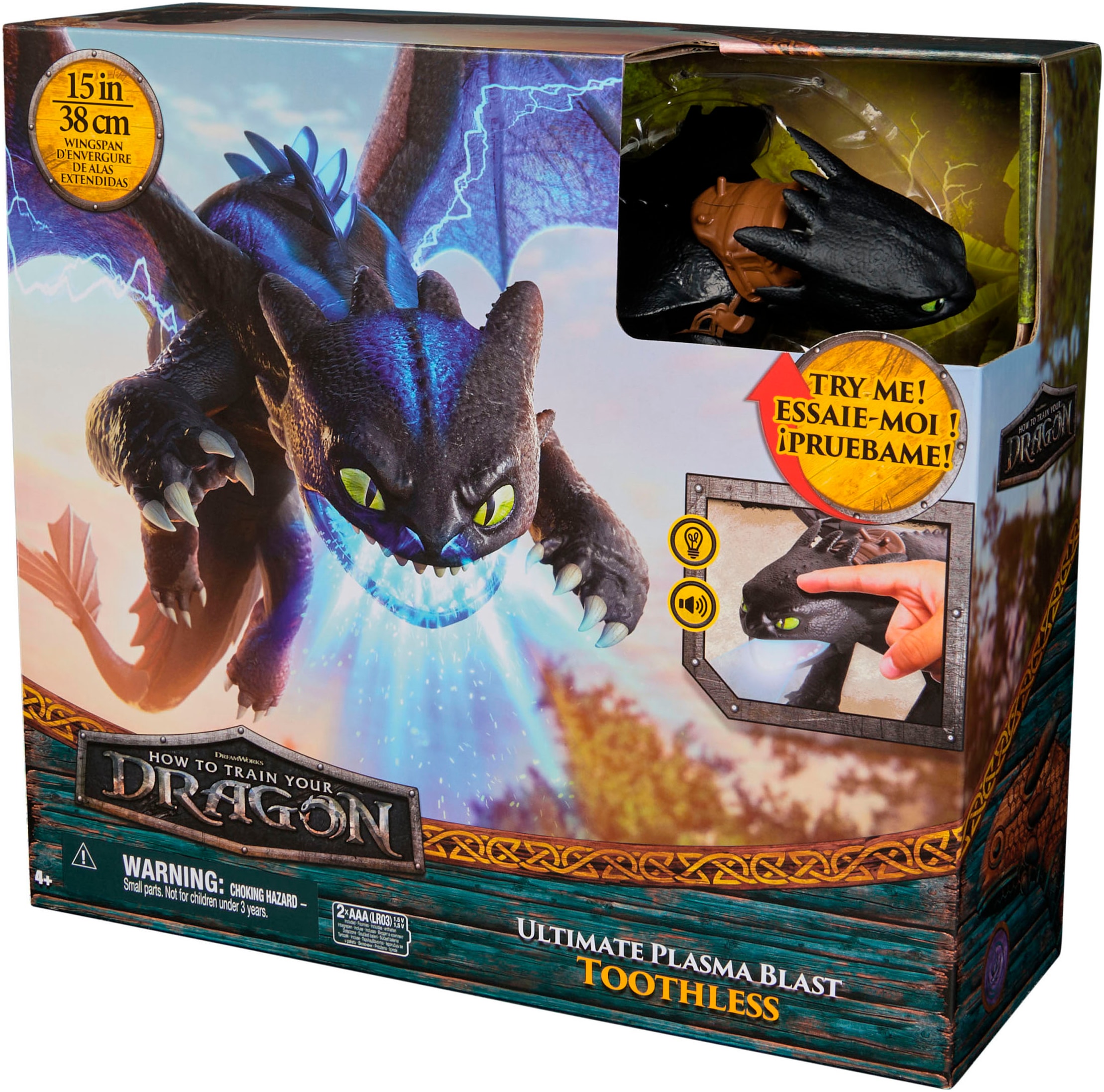Spin Master Spielfigur »Dragons Movie - Plasma Blast Ohnezahn«, mit Licht- und Soundeffekt