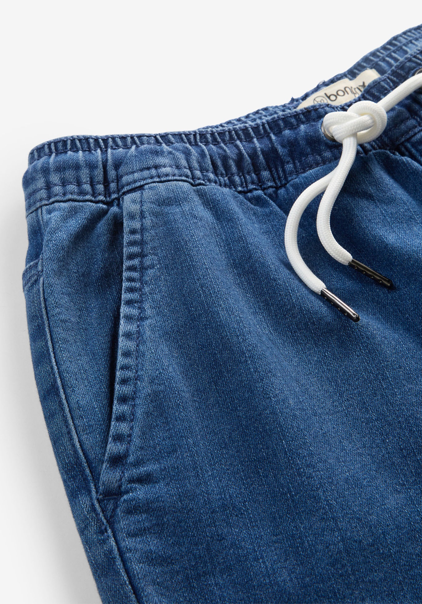 bonprix Weite Jeans »Wide Leg Jeans Mid Waist, Stretch« Loose Fit Passform, mit elastischem Bund und Tunnelzug