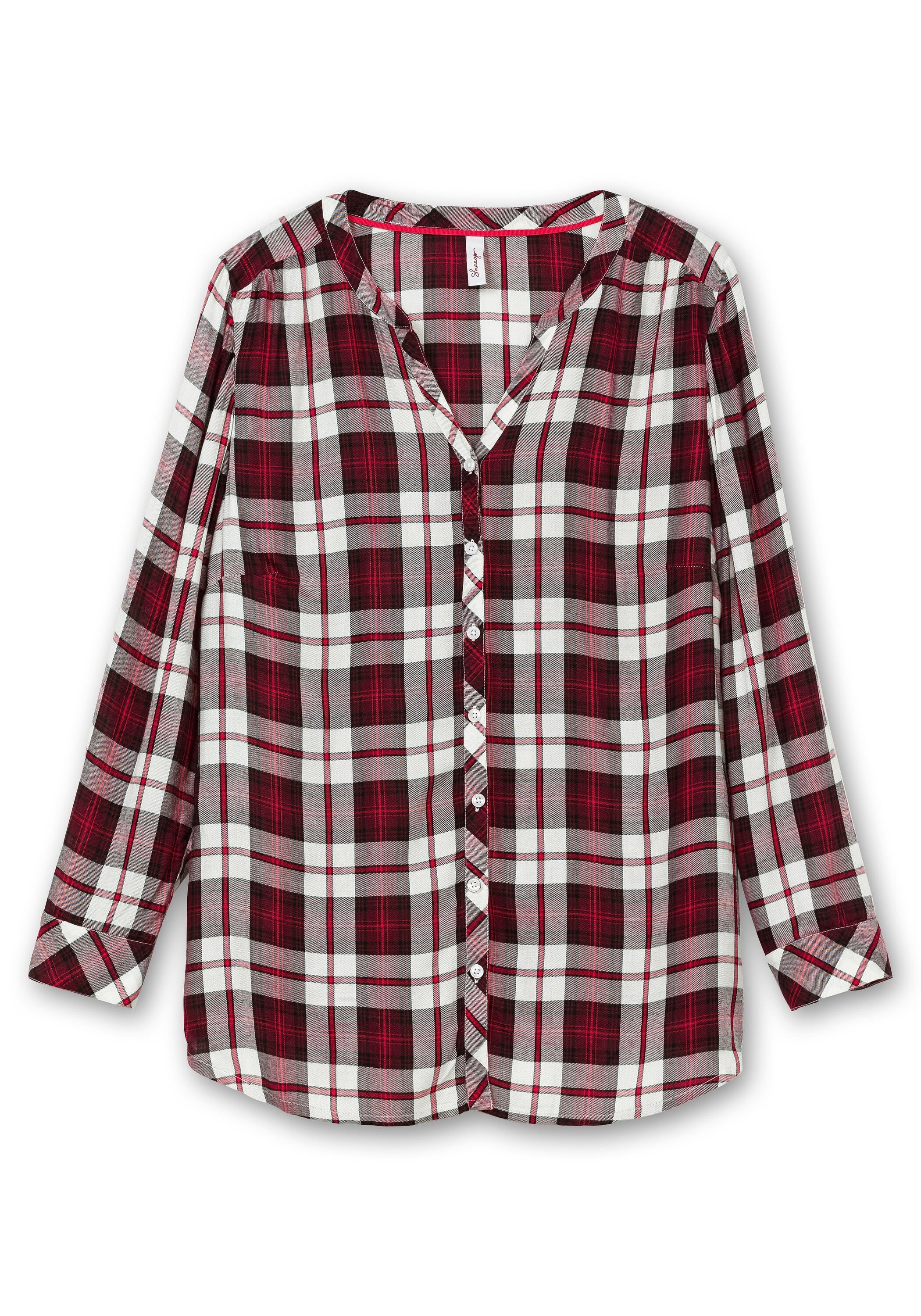 Sheego Karobluse »Karierte Bluse mit Rundhalsausschnitt«