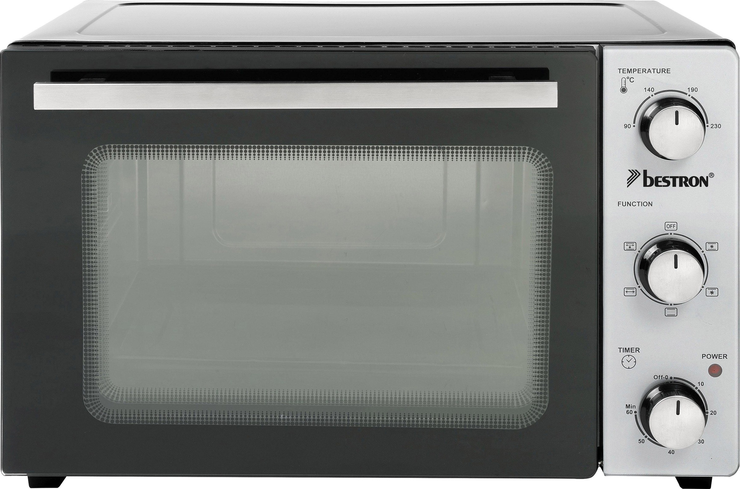 bestron Minibackofen »2-in-1 Gerät«, mit Drehspieß, 1500 W, Edelstahl,  Schwarz mit 3 Jahren XXL Garantie