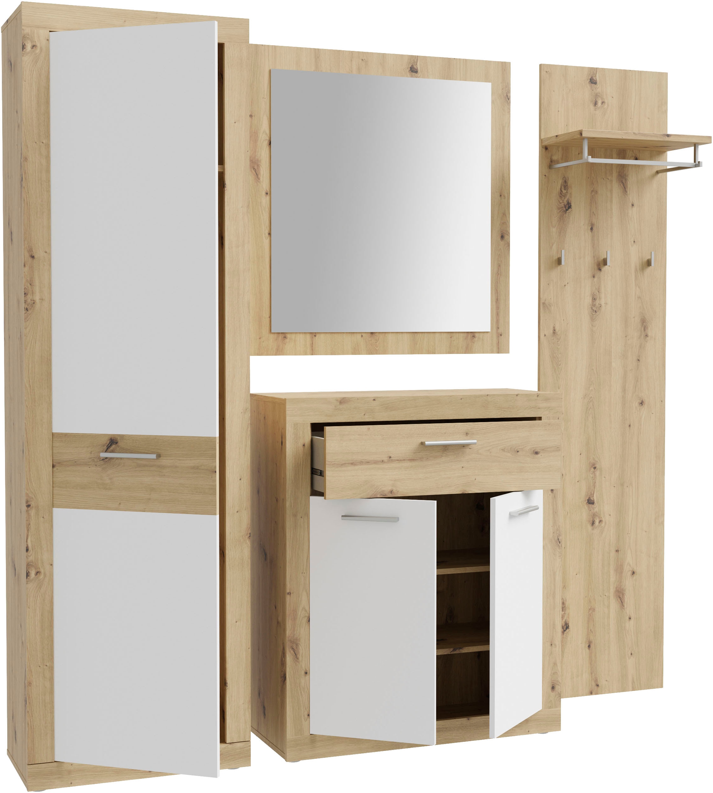 FORTE Garderobenspiegel »Baccio«, (Kombinierbar mit 27097631, 14164136, 96301648), Spiegel, Rahmenoptik, Artisan Eiche