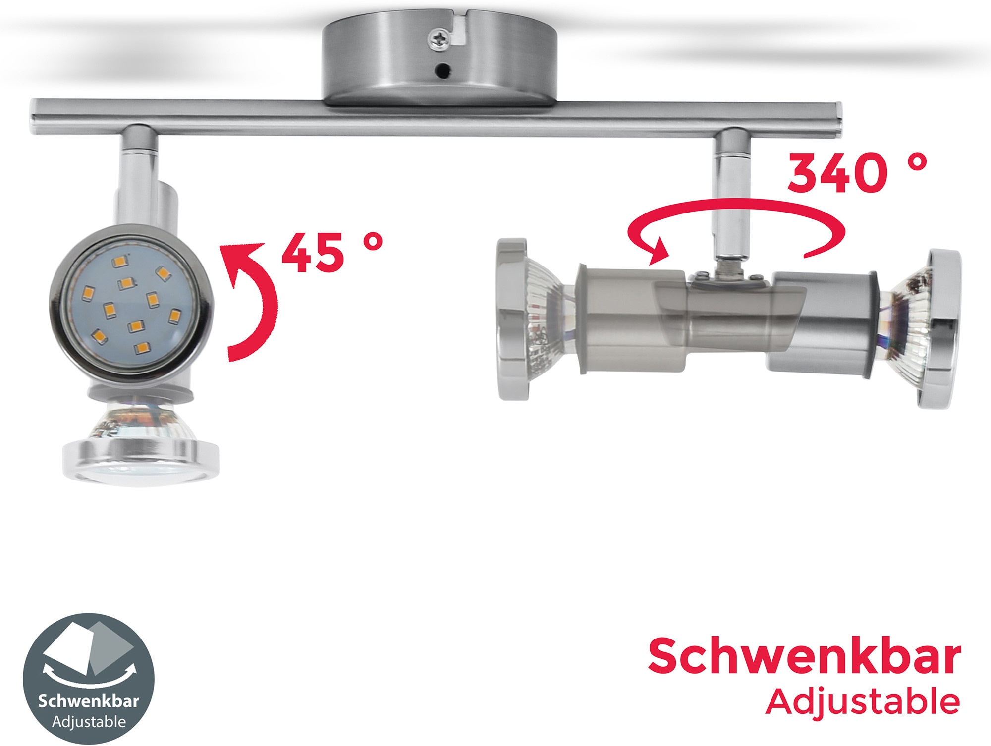 Decke, Badlampe, 5W mit kaufen Lampe Leuchte, 2 XXL Spot, 3 »Aurel«, online Garantie flammig-flammig, IP44, GU10, LED B.K.Licht Deckenleuchte Jahren Deckenstrahler, |