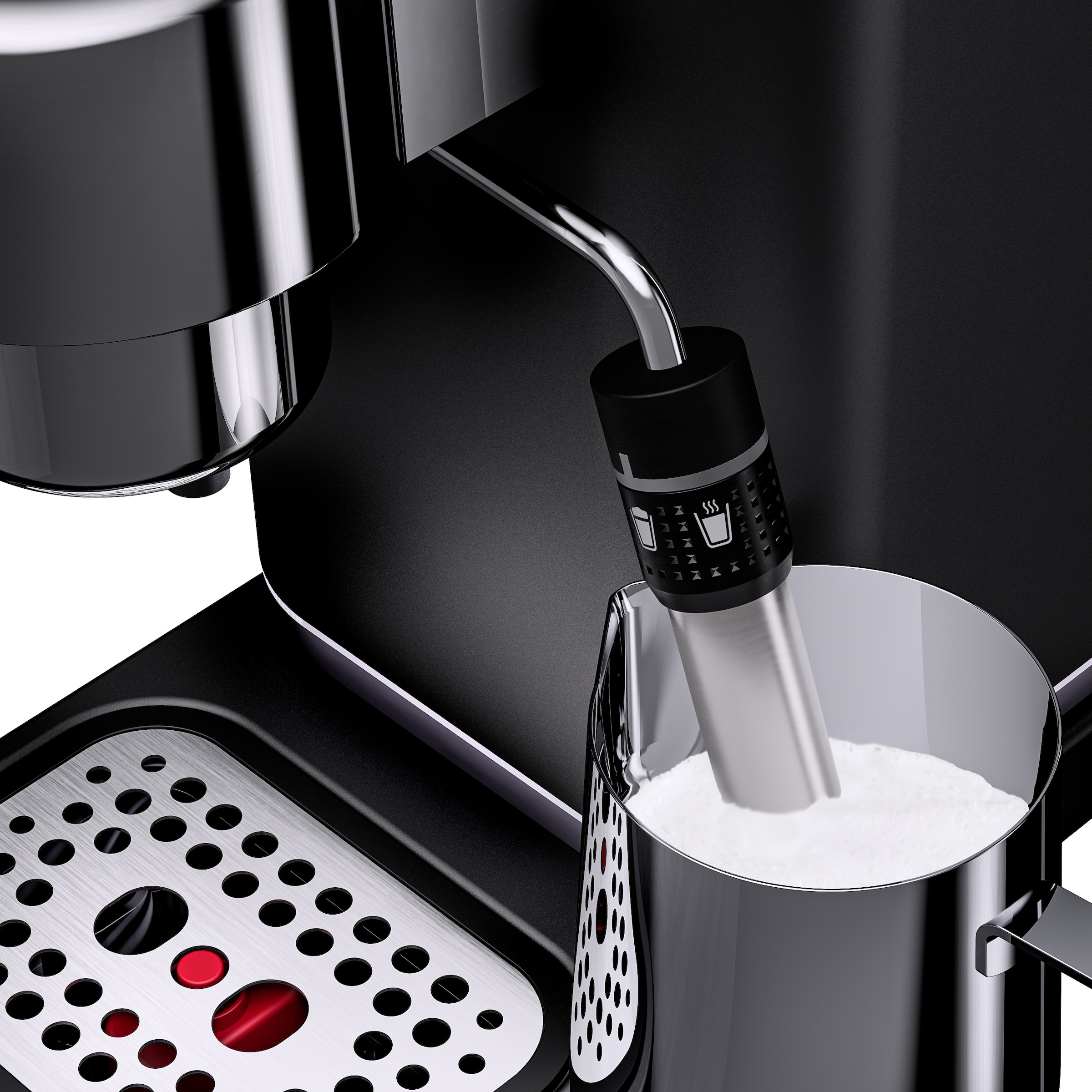 WMF Espressomaschine »Lumero Deep Black«, kompakt, dezente LED-Beleuchtung, 15 bar, 1350 Watt, Milchschaumdüse