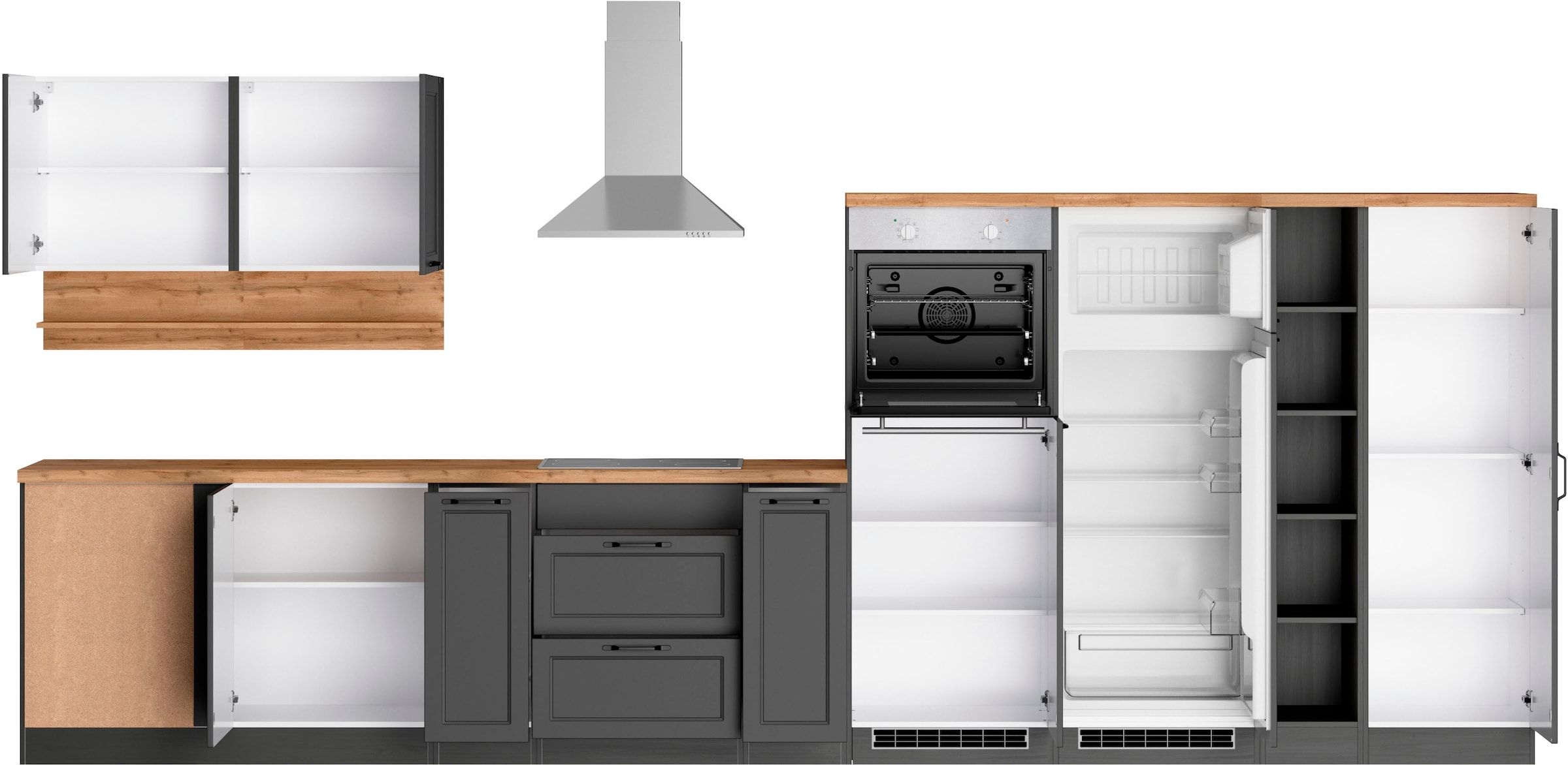 KOCHSTATION Winkelküche »KS-Lana« Stellbreite 240/440 cm, wahlweise mit E-Geräten