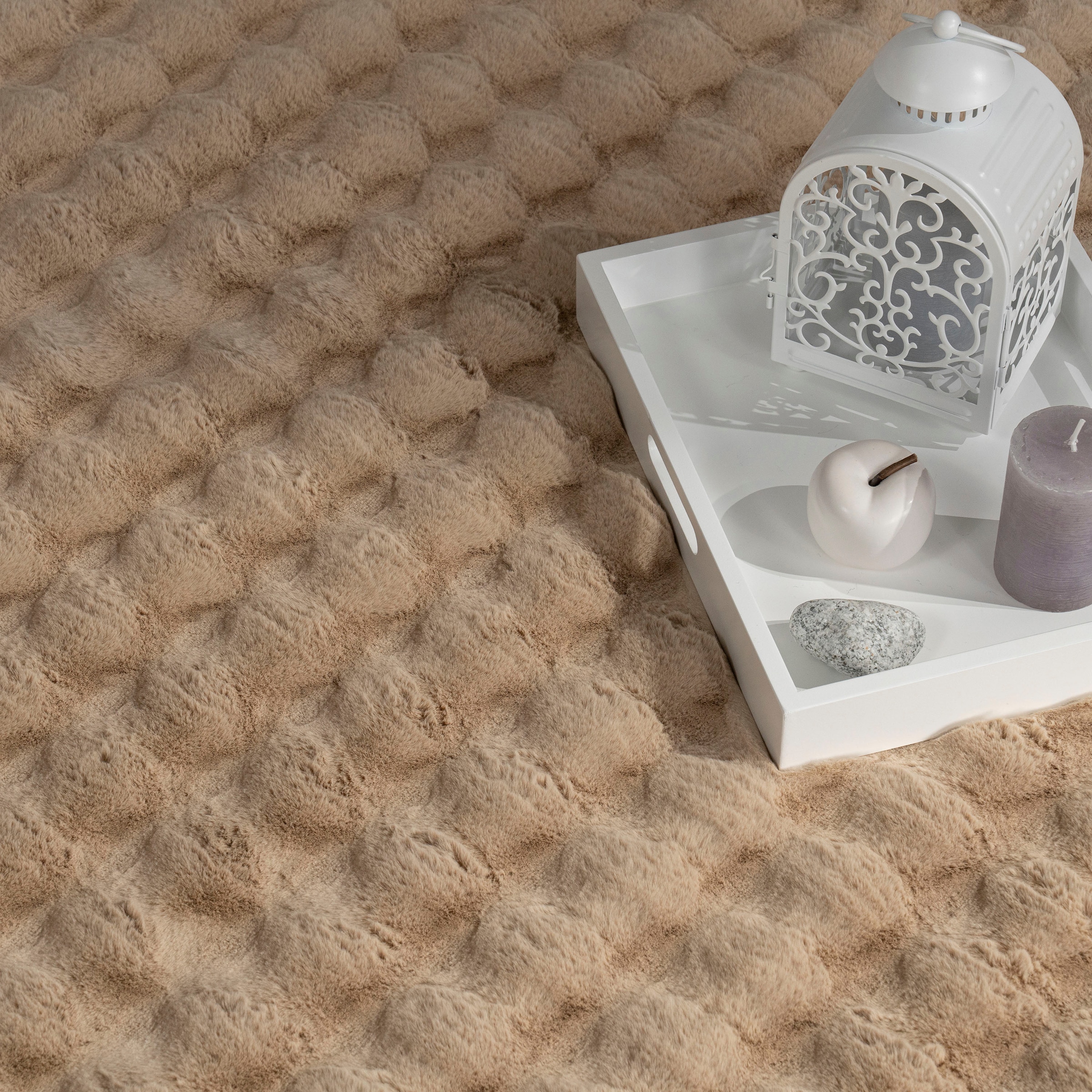 Paco Home Hochflor-Teppich »Arnheim 741«, rechteckig, 34 mm Höhe, Uni Farben, modernes Design, besonders weich, Hoch-Tief Effekt