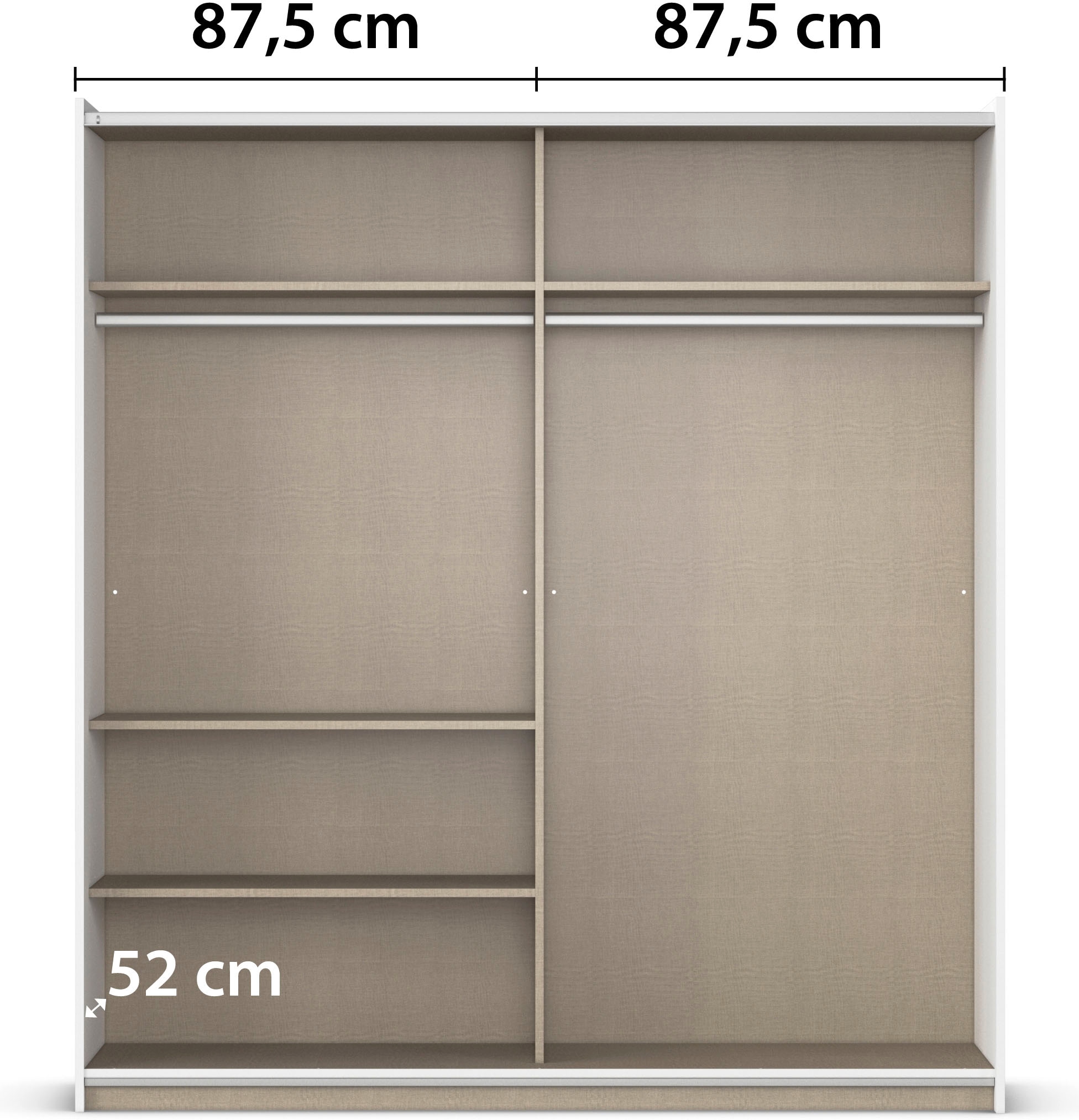 rauch Schwebetürenschrank »Kleiderschrank Schrank Garderobe REFLECT«, inkl. praktischer Innenausstattung mit viel Stauraum MADE IN GERMANY
