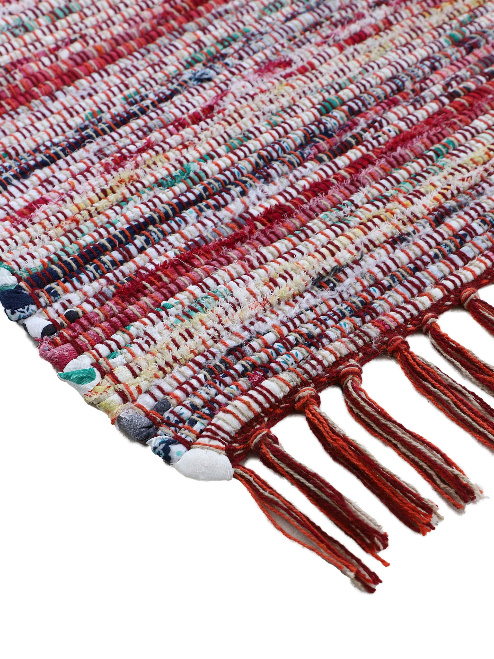 carpetfine Teppich »Kelim Chindi , Wendeteppich« rechteckig 6 mm Höhe handgewebt, Fleckerlteppich mit Fransen, auch vielen in Läufergrößen