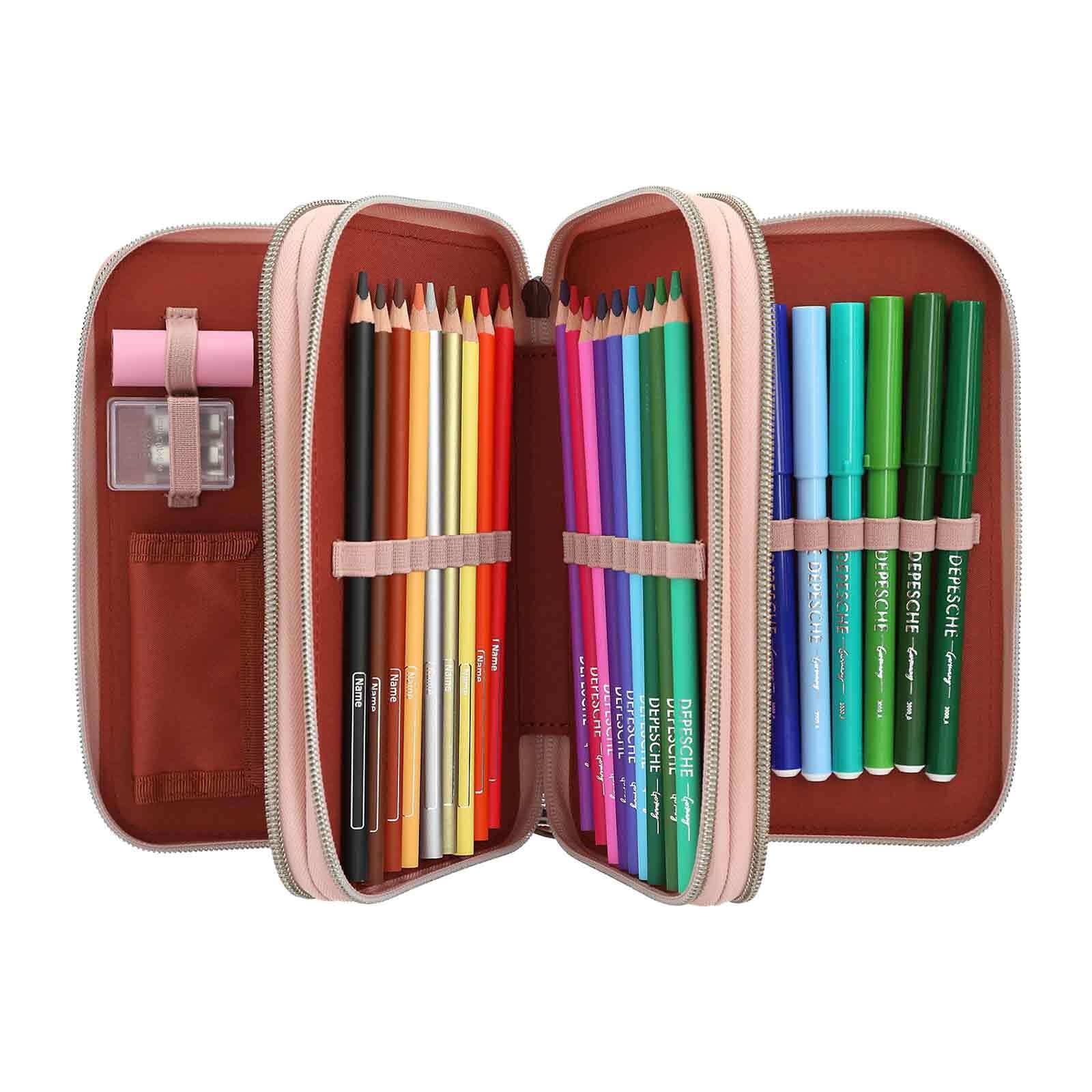 Depesche Buntstift »3-Fach Federtasche FUR-EVER FRIENDS TOPModel 7,5 x 13 x 20 cm rosa«