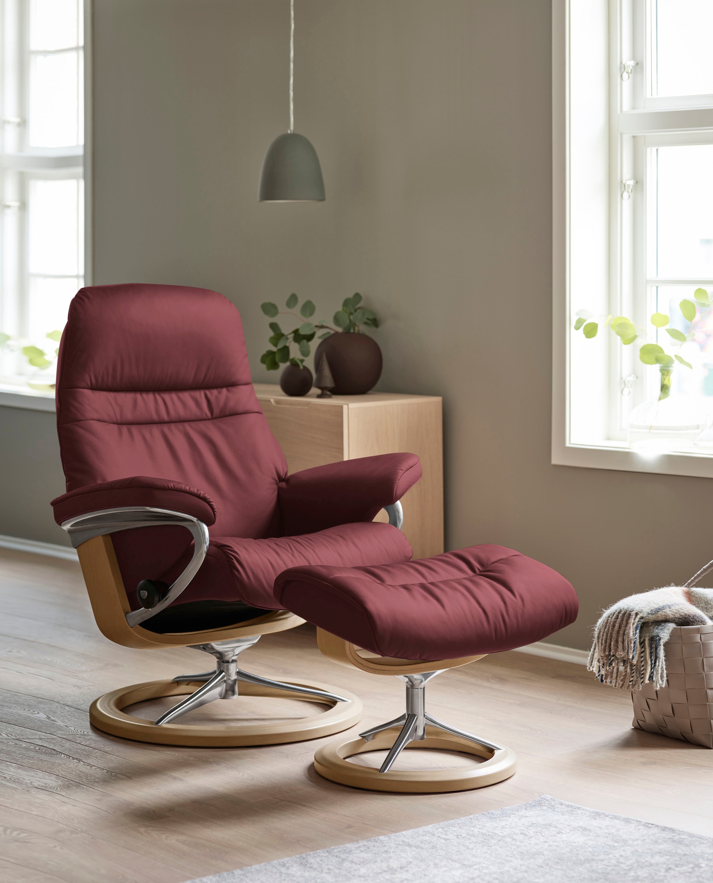Stressless® Relaxsessel »Sunrise« Relaxsessel mit Hocker,  mit Signature Base, Größe S, Gestell Eiche
