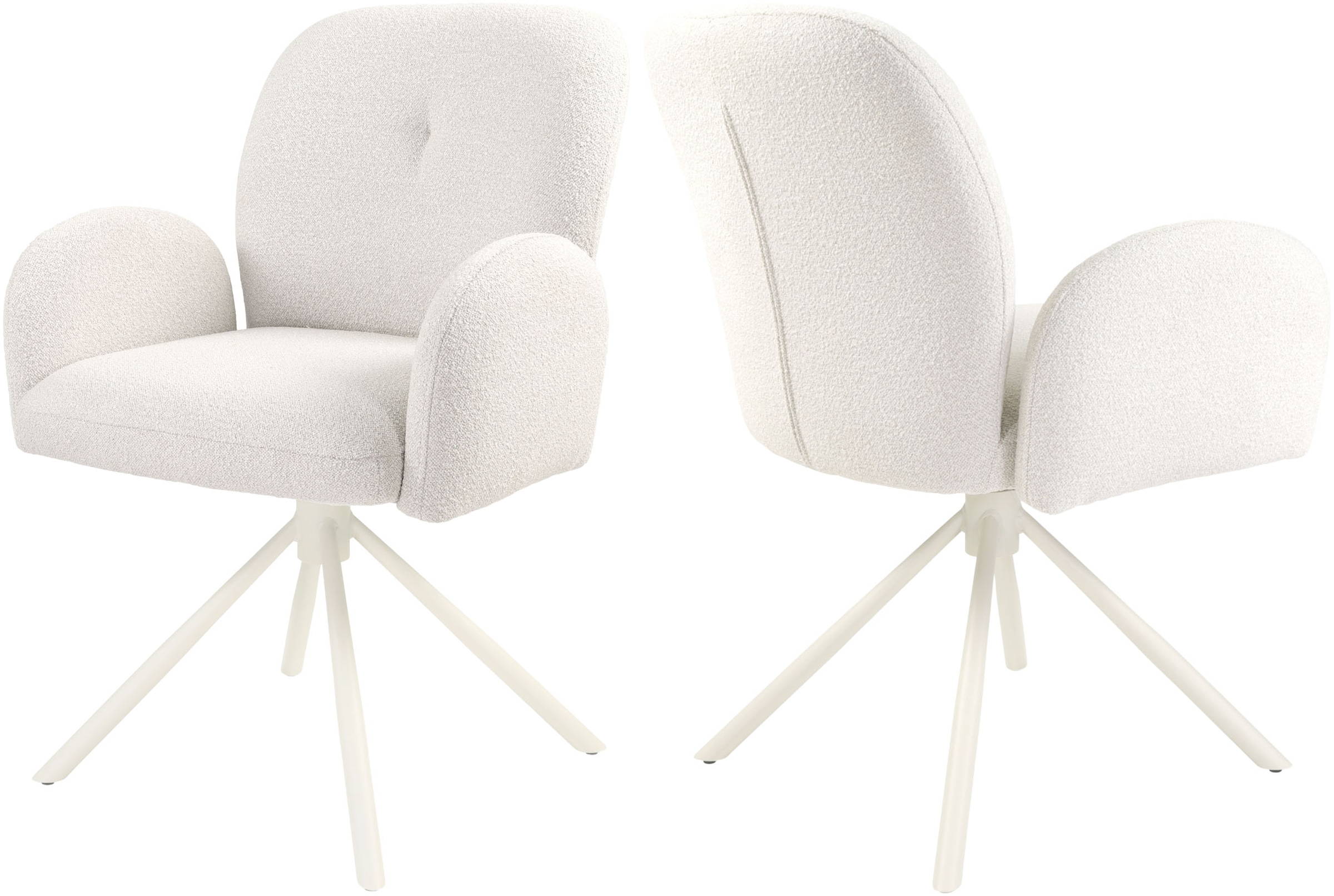 TOM TAILOR HOME Armlehnstuhl »PEBBLE ARMCHAIR« (Set) 2 Stk.Esszimmerstuhl, mit Armlehnen, 4-Fußgestell, 140 kg belastbar, drehbar