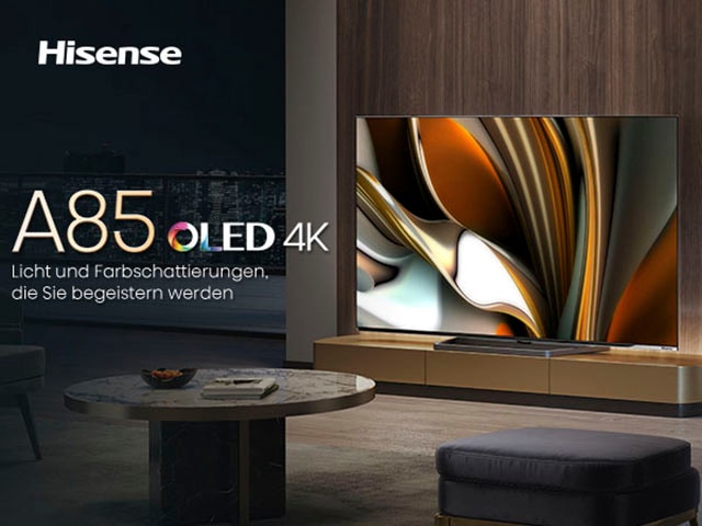Hisense OLED-Fernseher »55A85H«, 139 cm/55 Zoll, 4K Ultra HD, Smart-TV,  120Hz, HDMI 2.1, Dolby Vision IQ, USB Recording, Sprachassistenten ➥ 3  Jahre XXL Garantie | UNIVERSAL | alle Fernseher