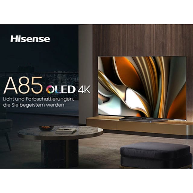 Hisense OLED-Fernseher »55A85H«, 139 cm/55 Zoll, 4K Ultra HD, Smart-TV,  120Hz, HDMI 2.1, Dolby Vision IQ, USB Recording, Sprachassistenten ➥ 3  Jahre XXL Garantie | UNIVERSAL