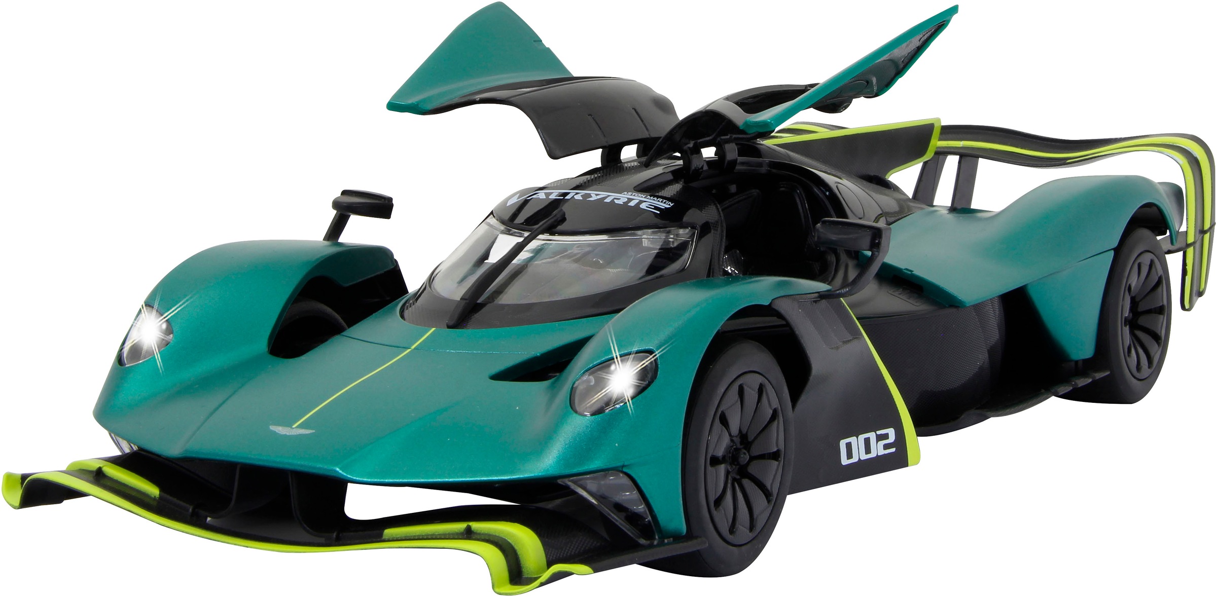 Jamara RC-Auto »Aston Martin Valkyrie AMR Pro, dunkelgrün, 2,4GHz, Tür manuell« mit LED Beleuchtung