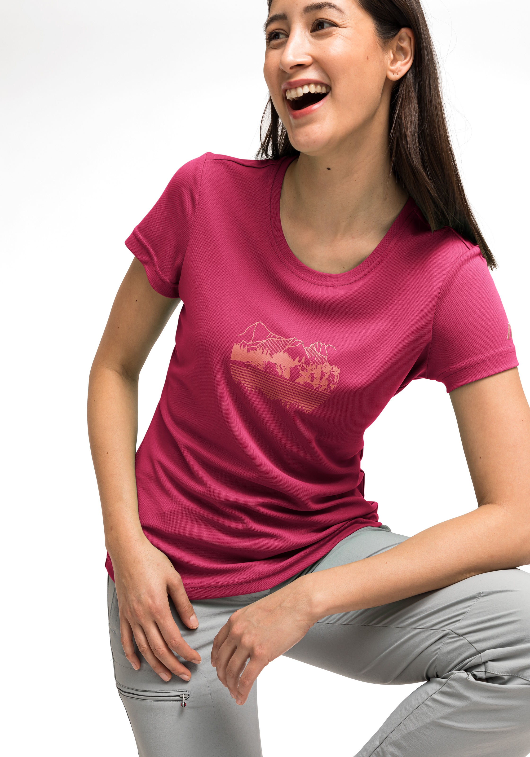 ♕ mit bei hoher Funktionsshirt Maier »Waltraut T-Shirt vielseitiges Print«, Funktional Passformstabilität Sports