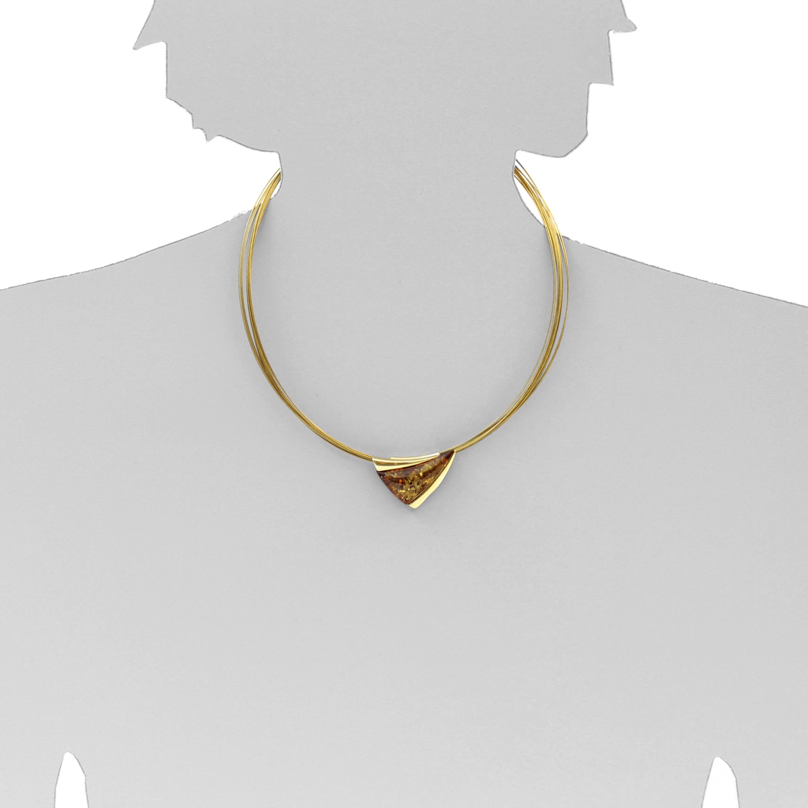 OSTSEE-SCHMUCK Collier »- Imke 32 - Silber 925/000, vergoldet - Bernstein«