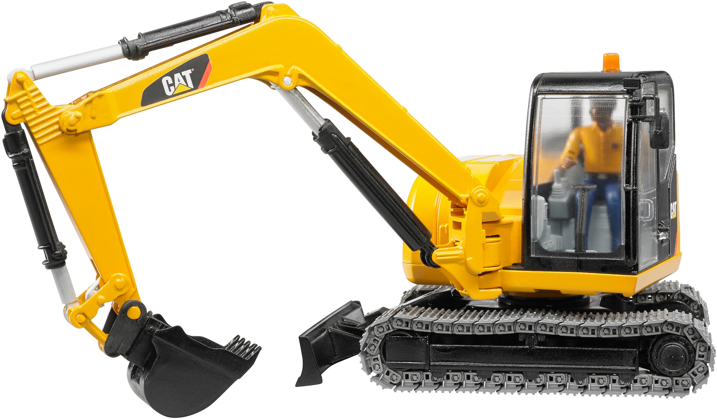 Bruder® Spielzeug-Bagger »Cat Minibagger 35 cm mit Bauarbeiter (02466)« Made in Europe