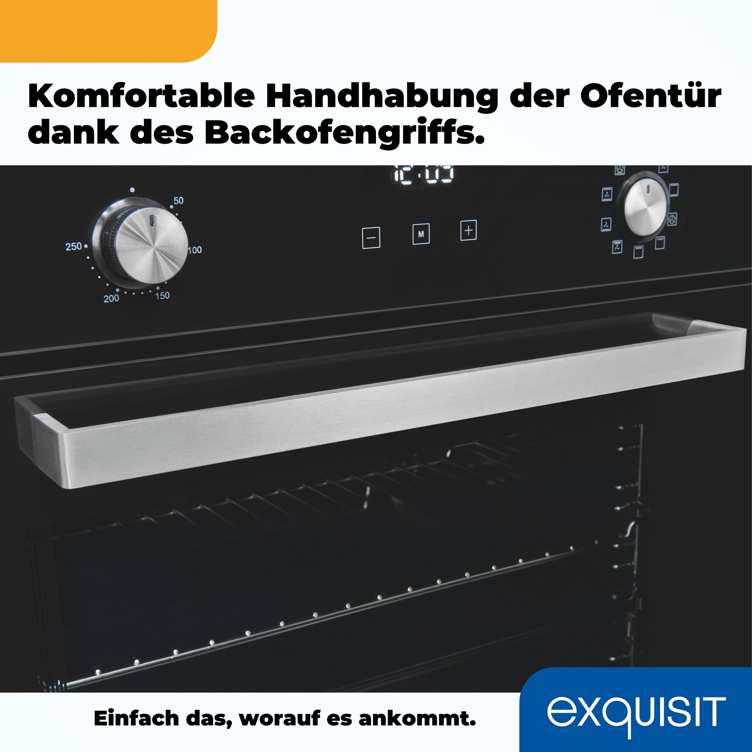 exquisit Backofen »EBE76-9-H-020 inox« mit 1-fach-Teleskopauszug Heißluft&Pizzastufe - ideal für ein Pizzabacken zuhause!Timer-Funktion