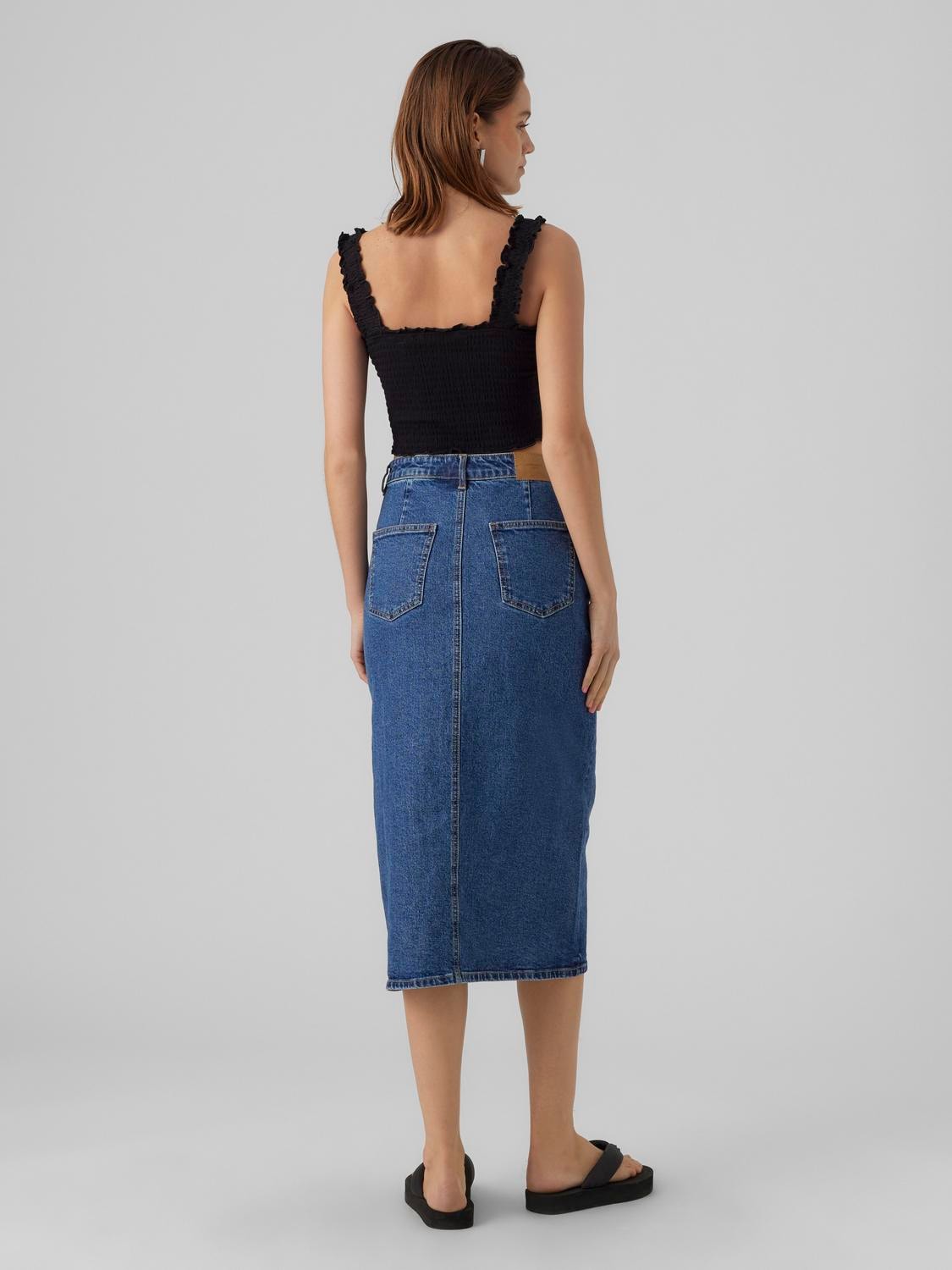 Vero Moda Maxirock »VMVERI HR CALF DENIM SKIRT GA NOOS«