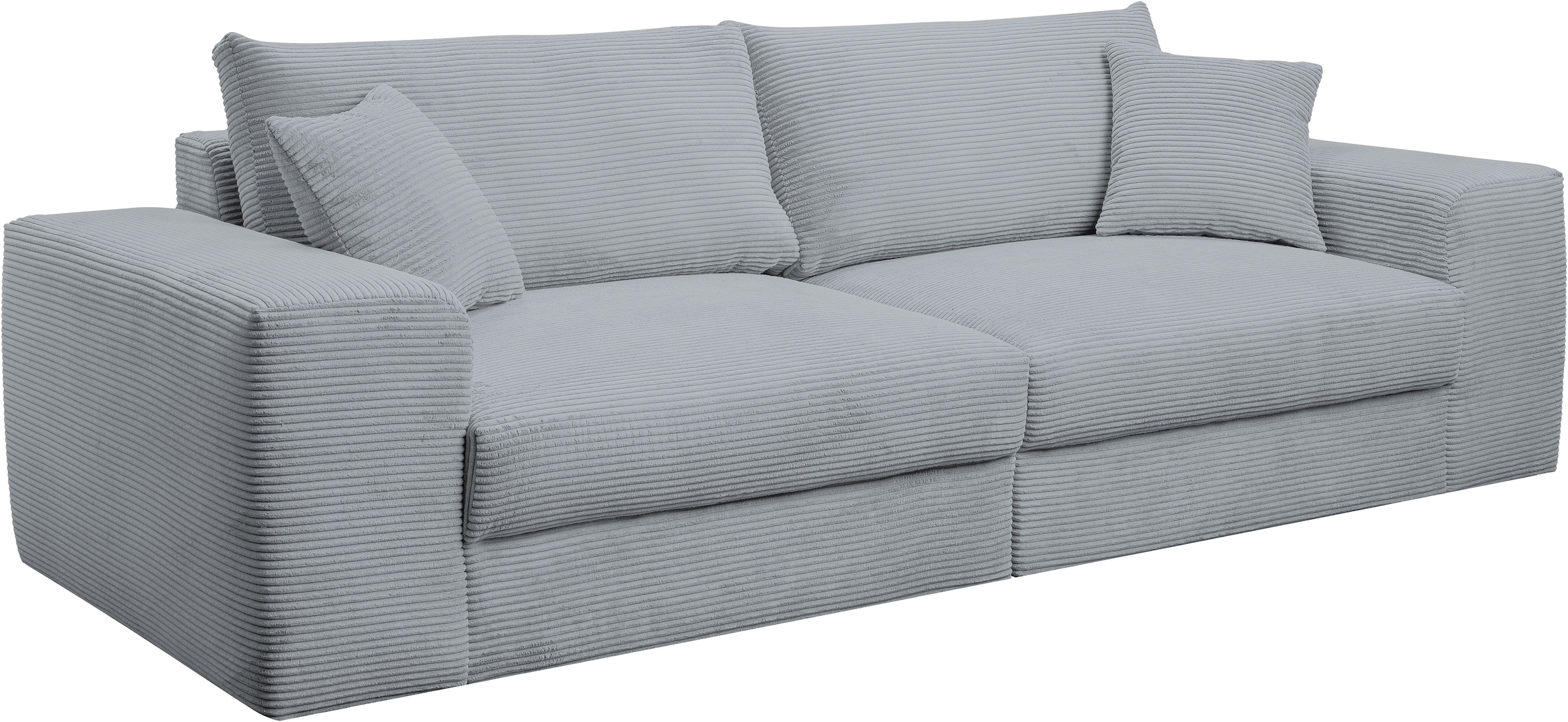 WERK2 Big-Sofa »Rozzana Mega Sofa mit viel Platz, aktuelle Bezüge. Breite 246cm« mit losen Rückenkissen, gemütlich, in Cord, Breitcord und Plüsch Bezug