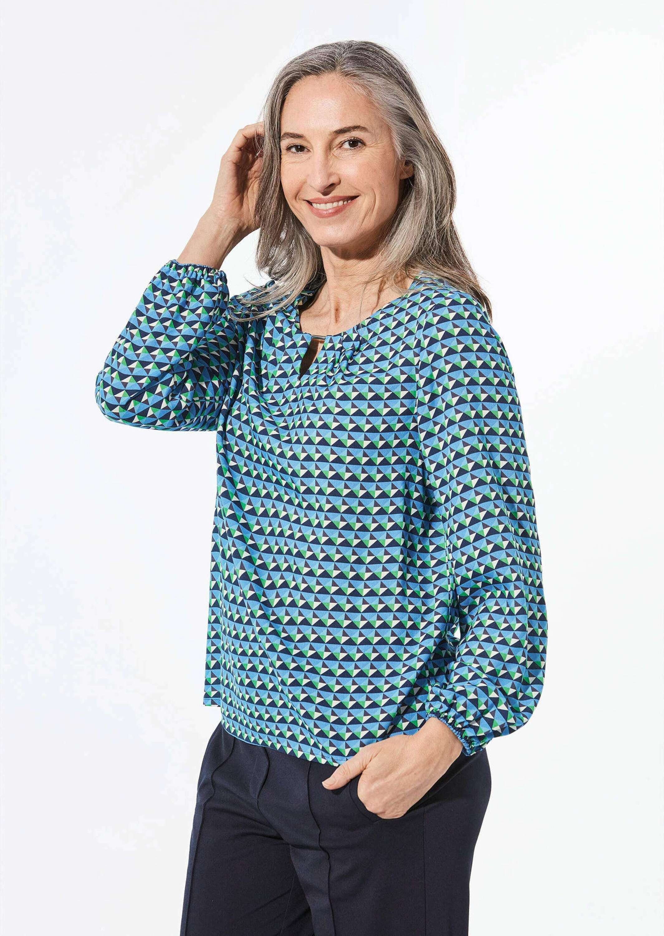 GOLDNER Kurzarmbluse »Druckbluse aus reiner Viskose« keine/nicht relevant