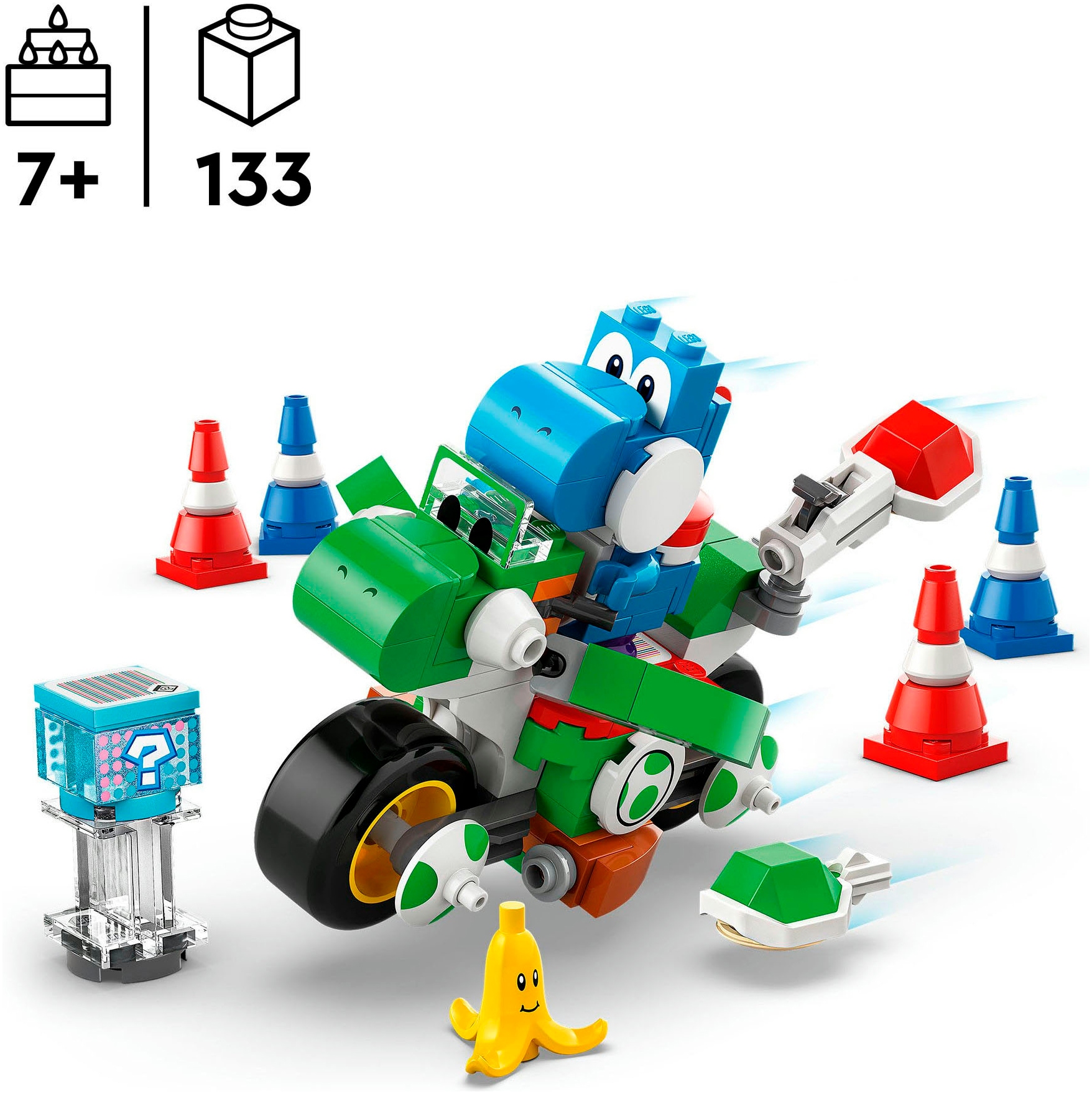 LEGO® Konstruktionsspielsteine »Mario Kart™ – Yoshi–Bike (72031), LEGO Super Mario«, (133 St.), Made in Europe