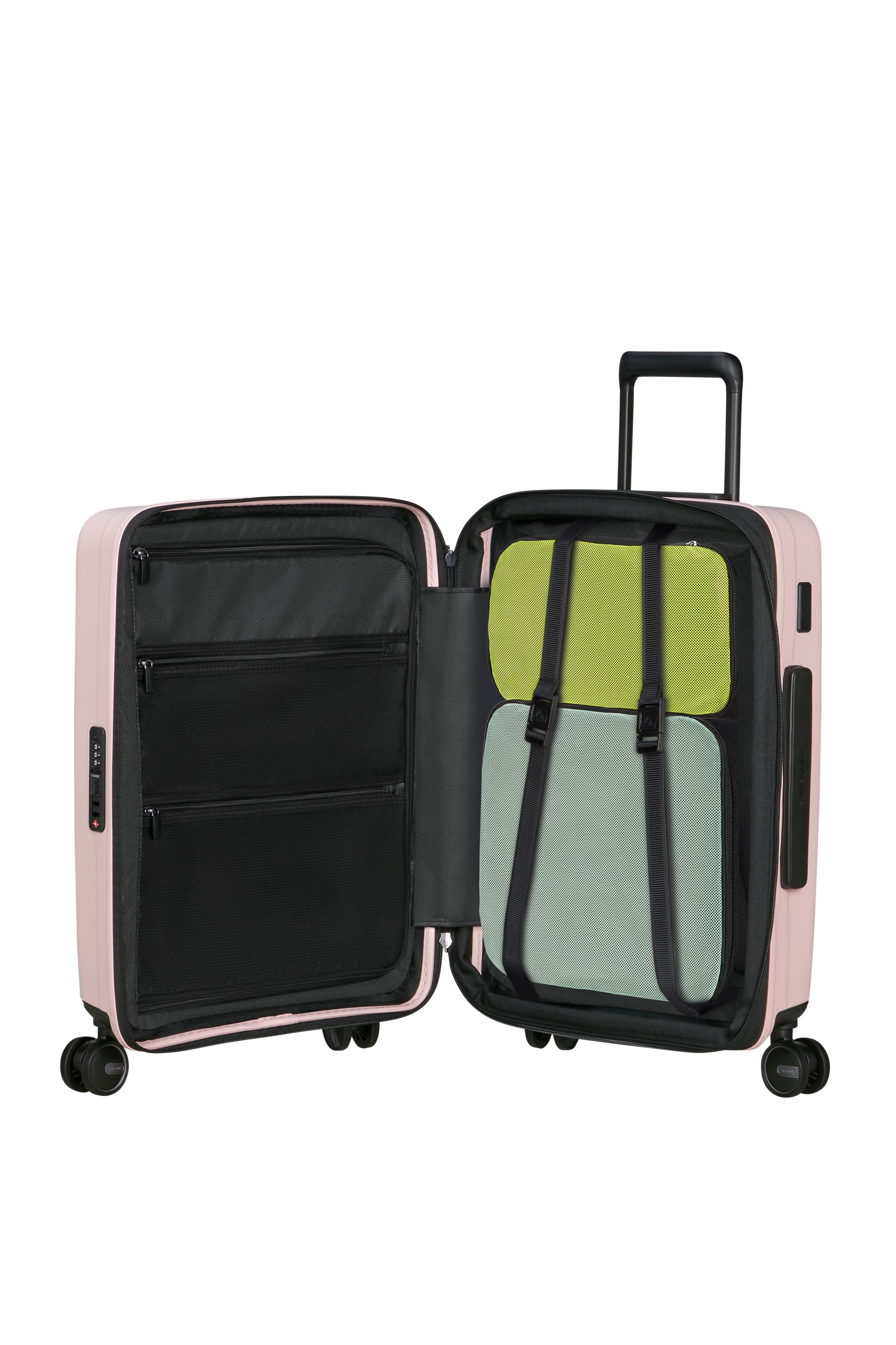 Samsonite Hartschalen-Trolley »RESTACKD« 39 l 4 Rollen mit fester Trennwand und verstellbaren Packgurten