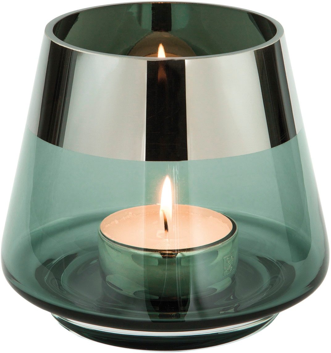 Fink Teelichthalter »JONA«, (1 St.), Kerzenhalter aus Glas, mundgeblasen,  mit foliertem silberfarbenem Rand online kaufen | UNIVERSAL