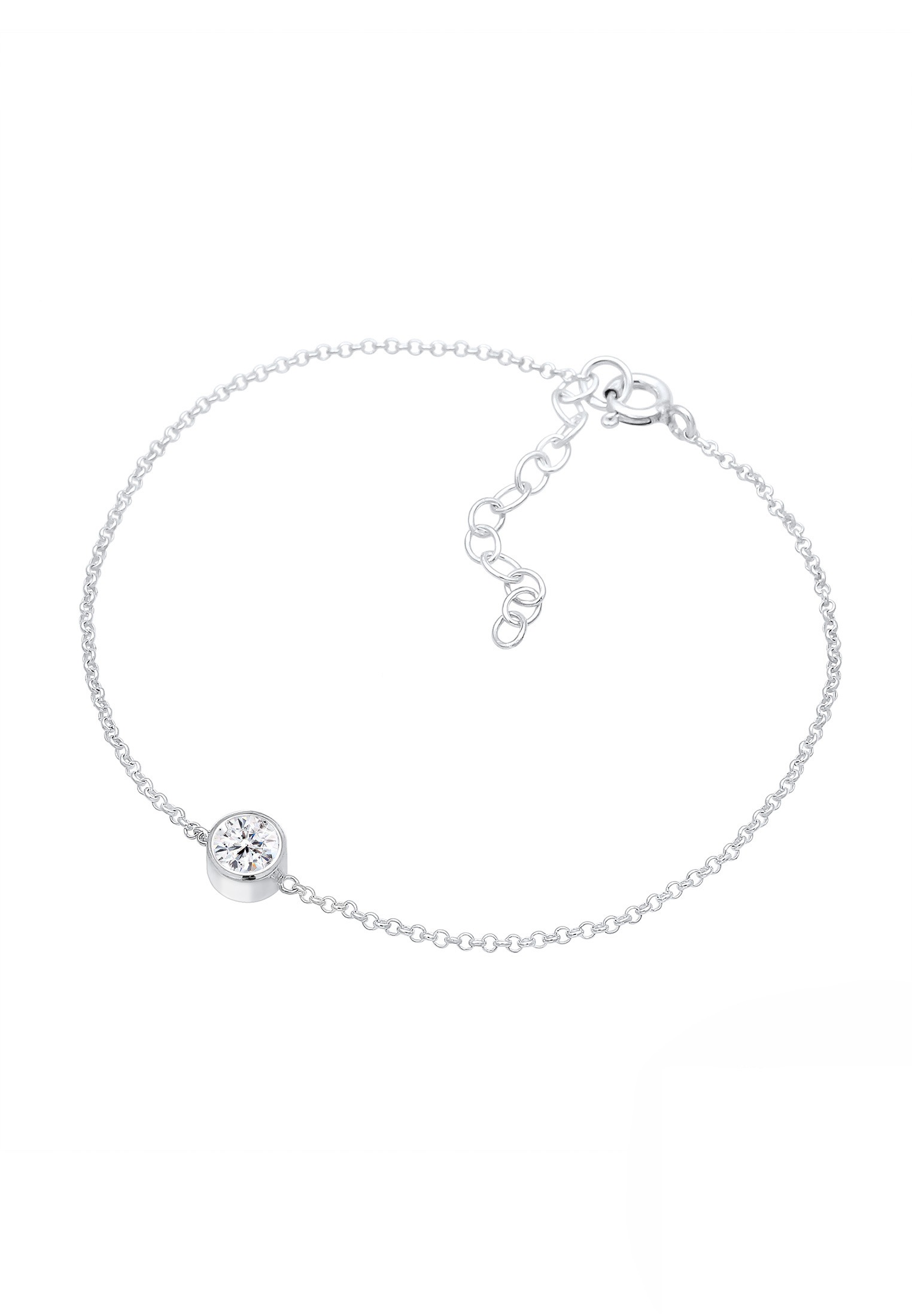 Elli Armkette »Armband Glas Kirstalle Weiß 925 Sterling Silber«