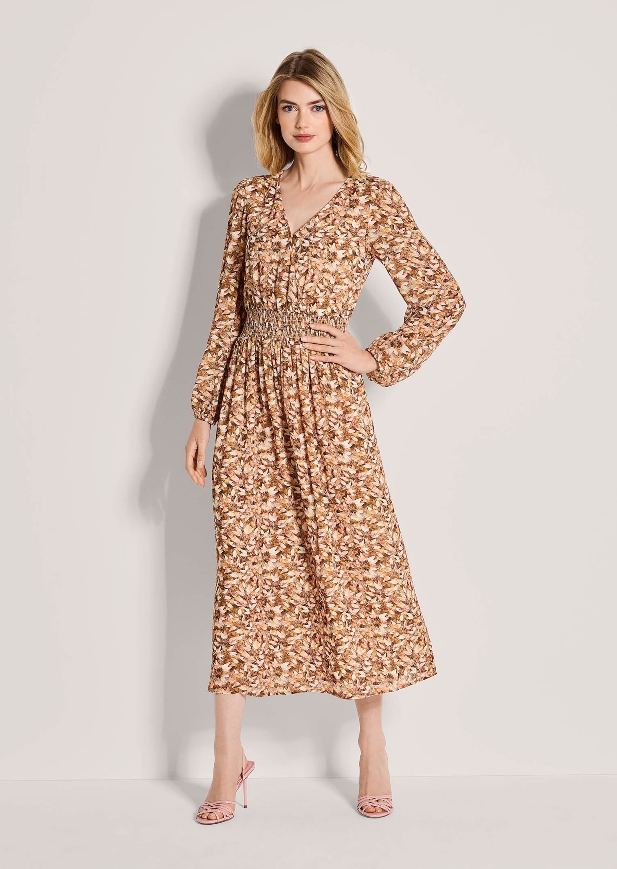 MADELEINE Midikleid »Midikleid Viskosekleid mit Wickeleffekt« Kleid mit Gummizug an der Taille