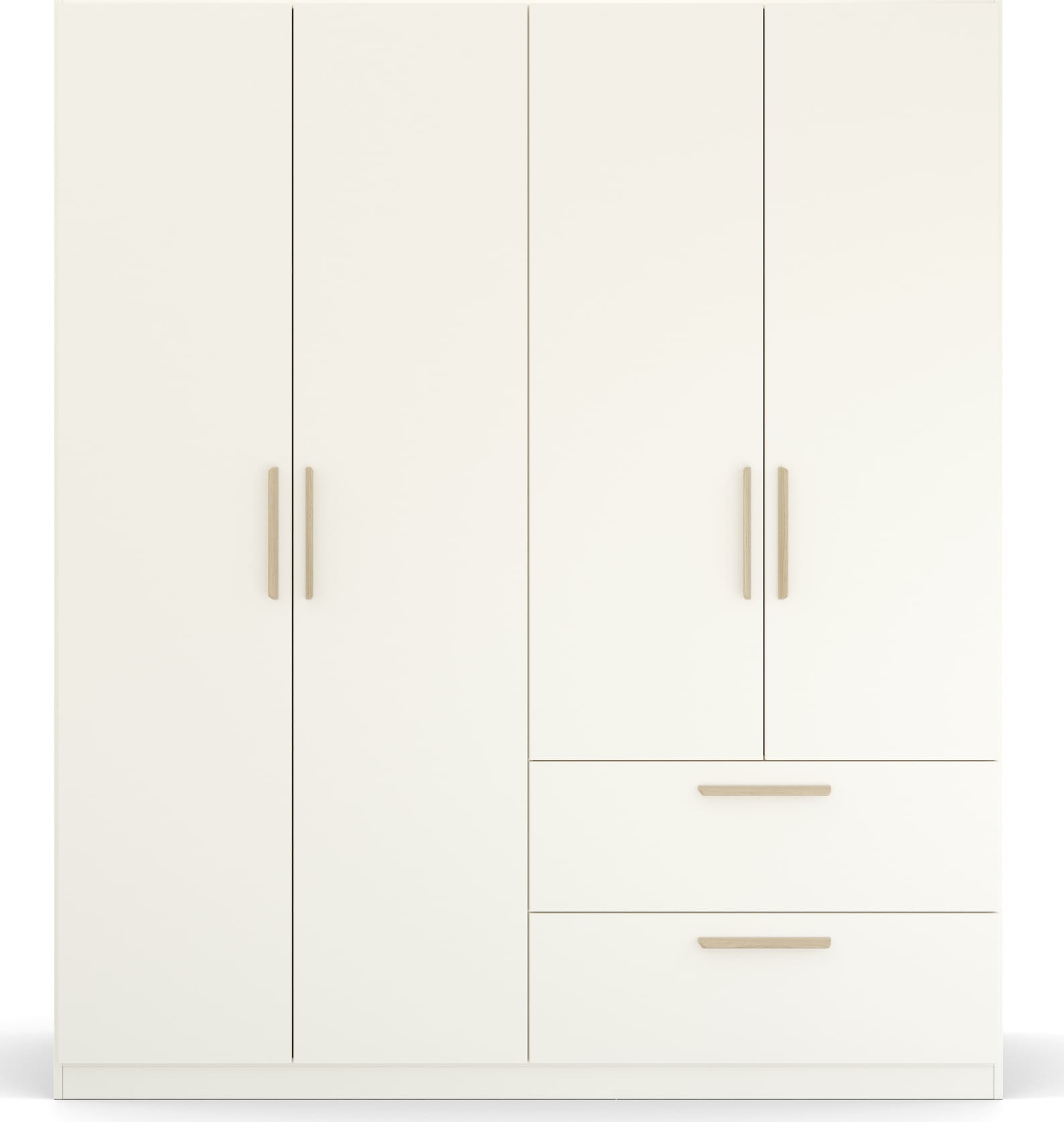 rauch Kleiderschrank »Drehtürenschrank Schrank Garderobe Ankleide SKANDI BY QUADRA SPIN« Breiten: 181/226/271 cm, Höhe 210 cm,  im Landhaus-Stil mit Massivholzgriffen aus Wildeiche, mit Schubladen