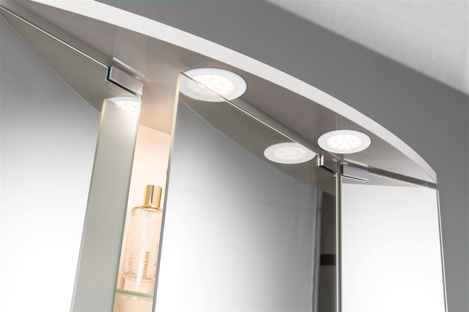Paulmann Unterschrankleuchte »Möbel EBL Set rund LED 2x2,5W 6VA 230/12V 3000K Weiß matt/Alu«, 2 flammig, LED Möbel Einbauleuchten Set