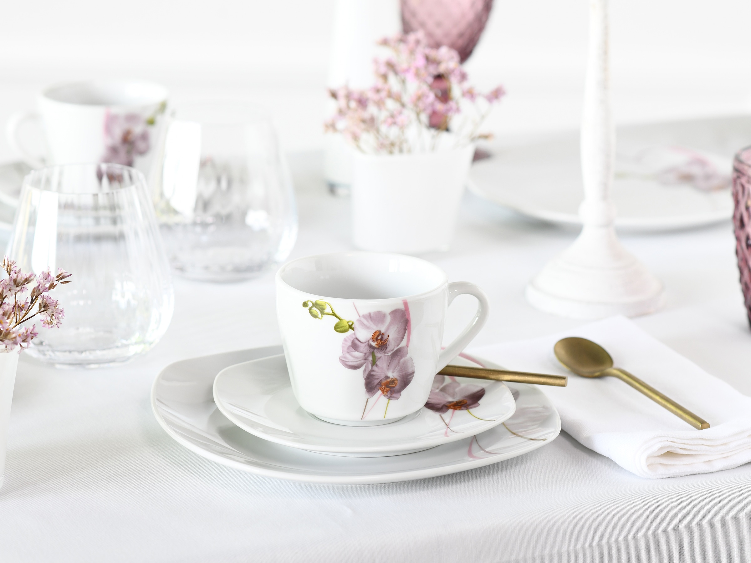 CreaTable Kombiservice »Square Orchidee, Kombi-Service 30-tlg« Fotorealistische Darstellung