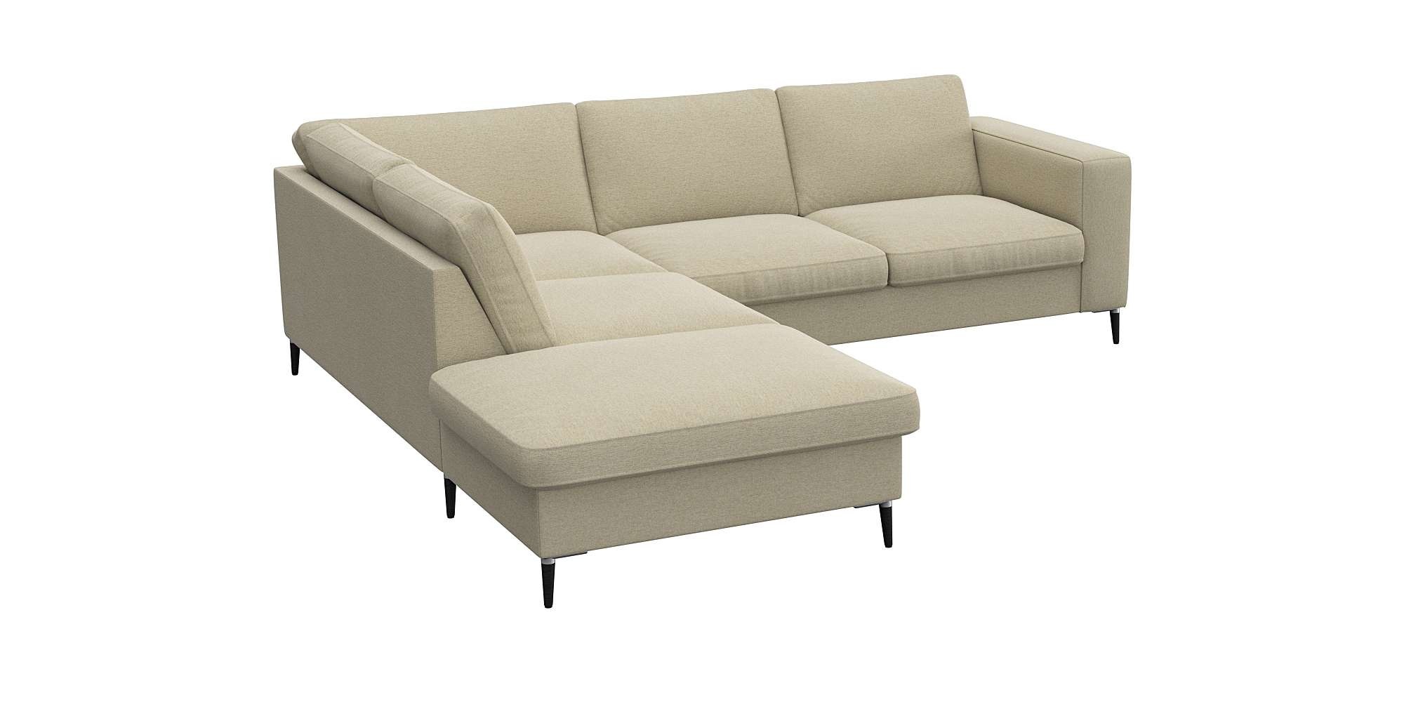 FLEXLUX Ecksofa »Fiore, bequem und komfortabel, zeitlos, OTTOs Choice, L-Form«, breite Armlehnen, Füße Alu/schwarz, B/T 241/225 cm, Kaltschaum im Sitz