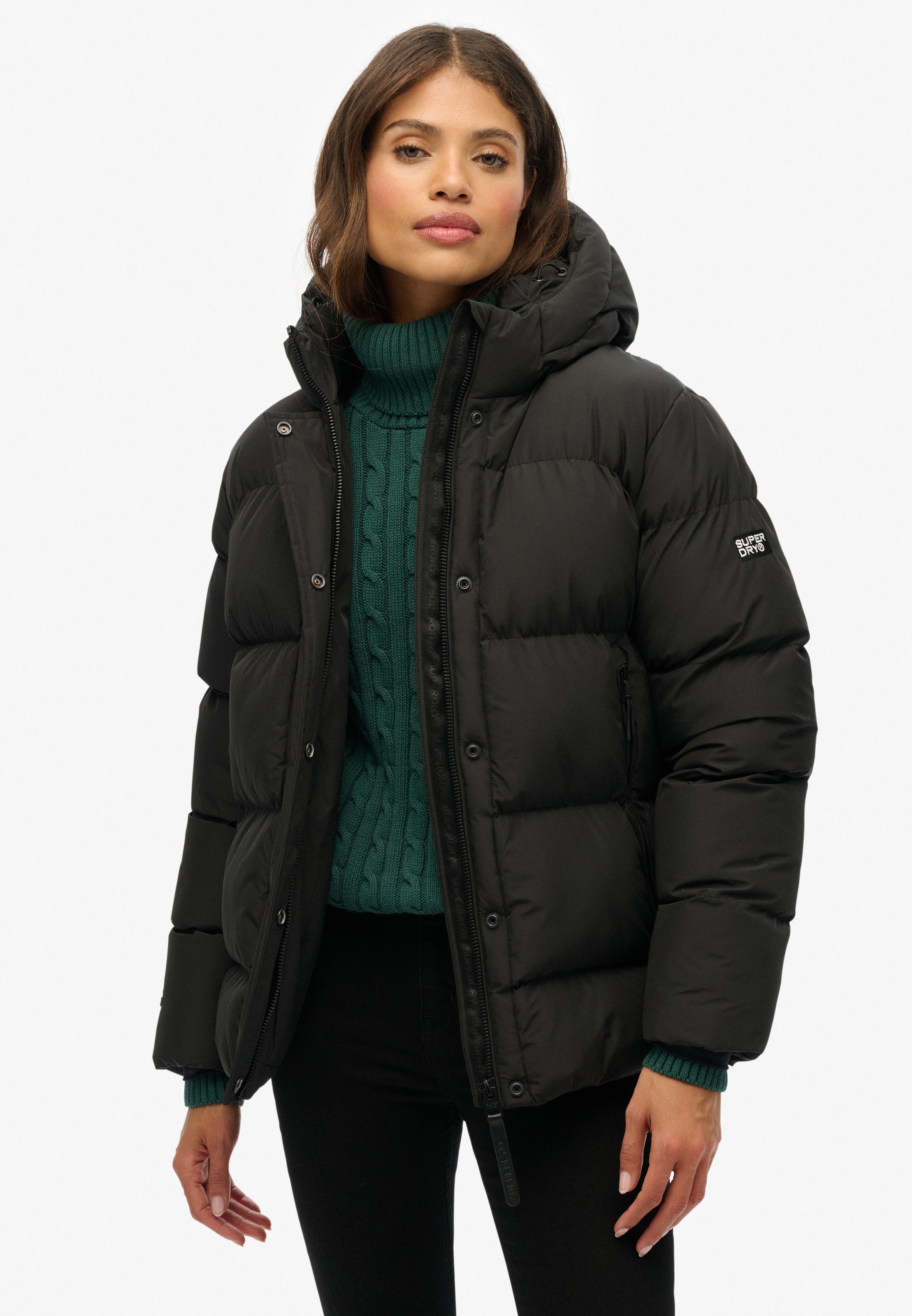 Superdry Steppjacke »HOODED 5 BAFFLE SPORTS PUFFER«, mit Kapuze