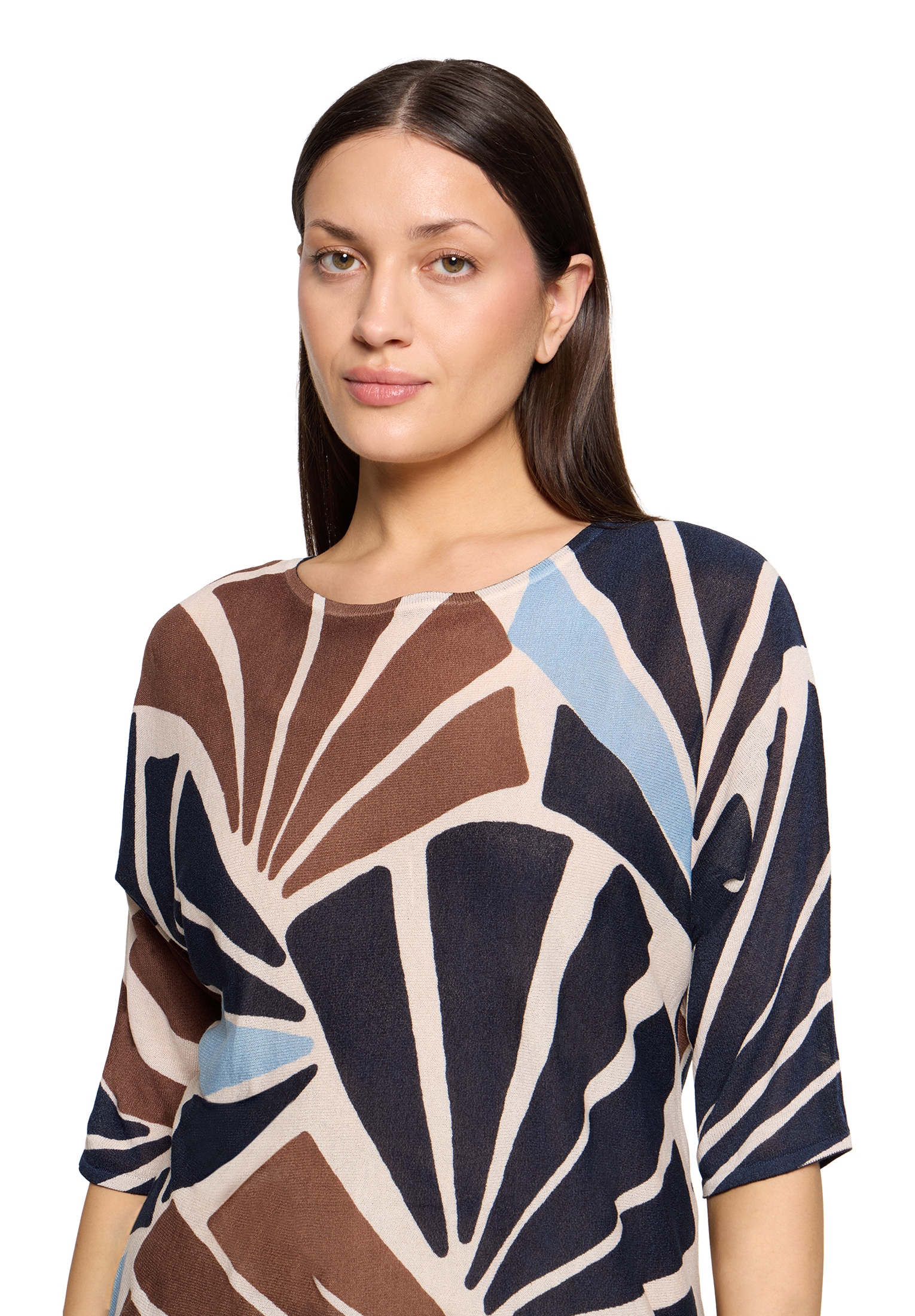 Betty&Co Rundhalspullover »Feinstrickpullover mit Print«