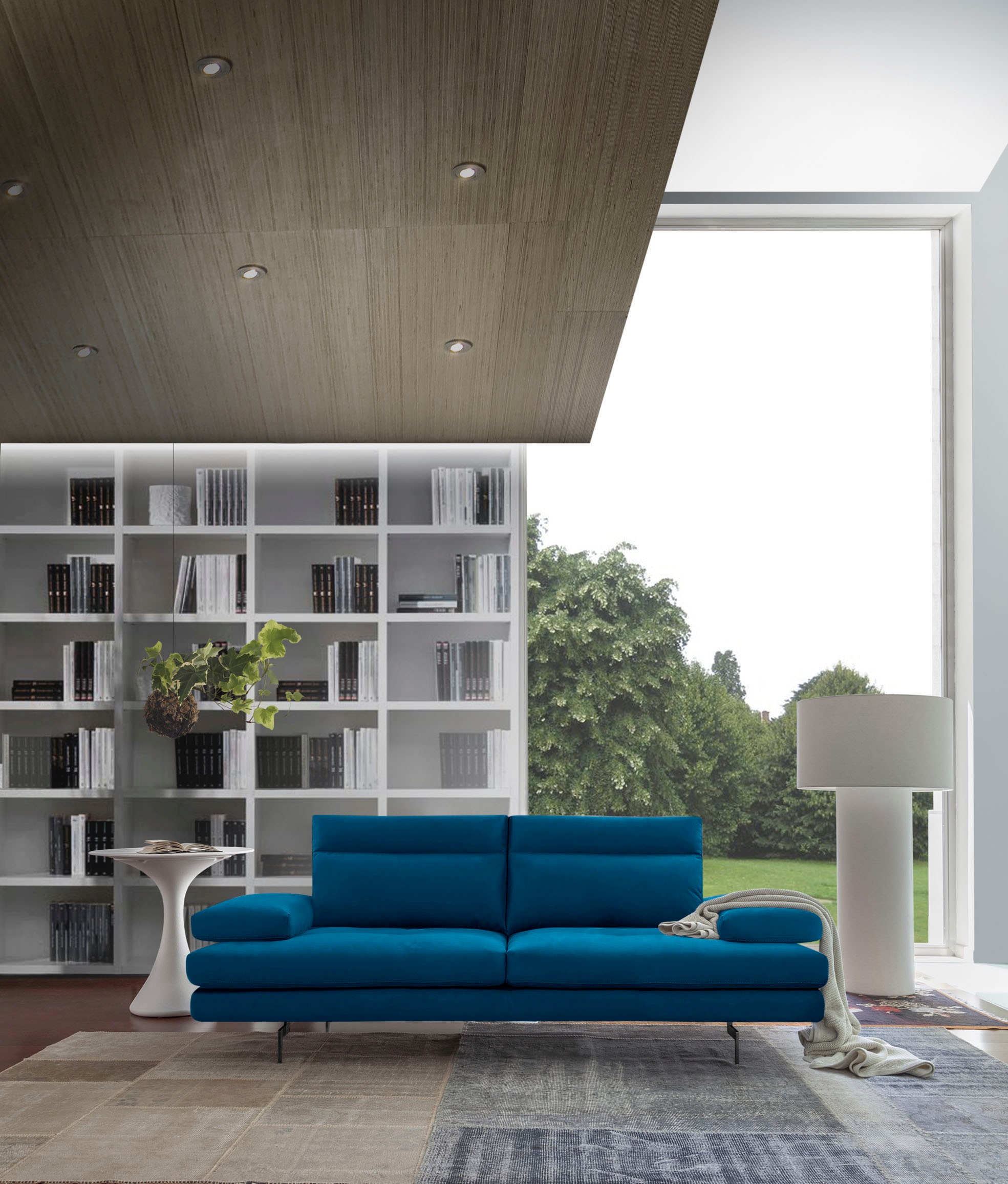 CALIA ITALIA 3,5-Sitzer »Toby Wing, italienisches Designsofa, super bequem, Megasofa«, inkl. Sitztiefenverstellung und Armteilfunktion, Füße in Schwarz matt