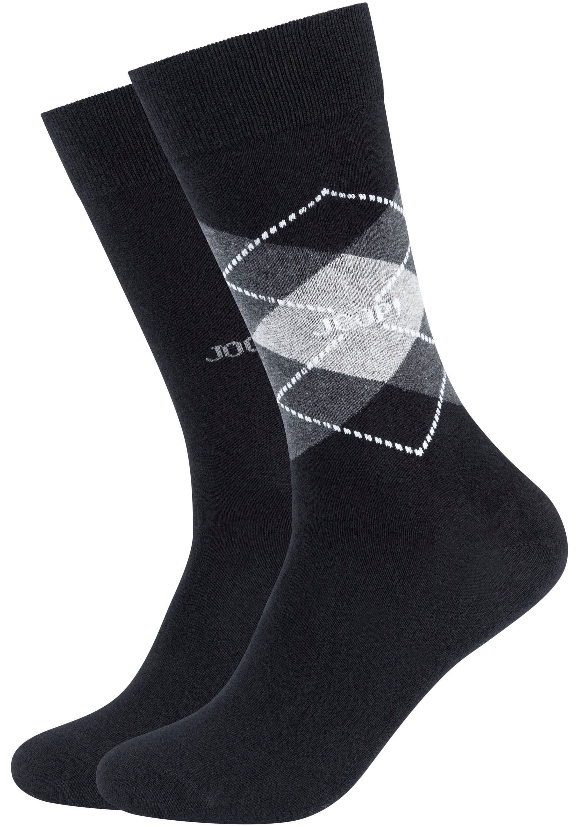 Socken, (2er Pack), Premium Qualität, verstärkte Ferse, verstärkte Zehen, Argyle Design