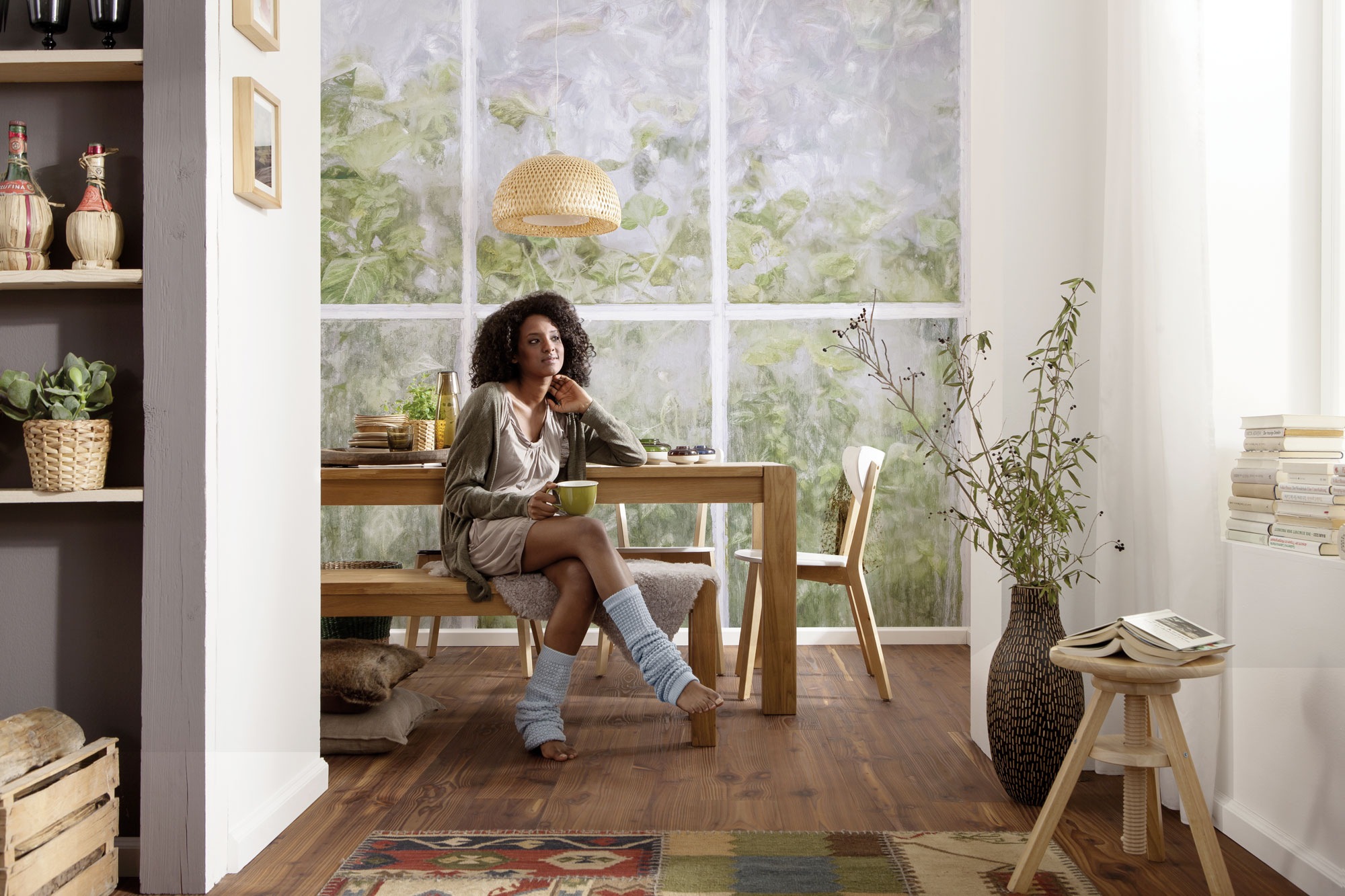 Komar Fototapete »Digitaldruck Vlies -  Secret Stash - Größe 400 x 250 cm« bedruckt | floral | geblümt | gemustert | tropisch glatt Wohnzimmer, Schlafzimmer