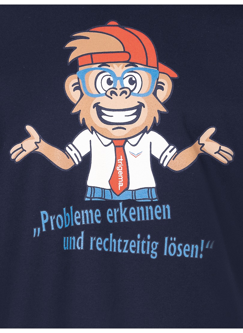 Trigema T-Shirt »TRIGEMA Spruch Shirt bei Affen-Print« lustigem mit