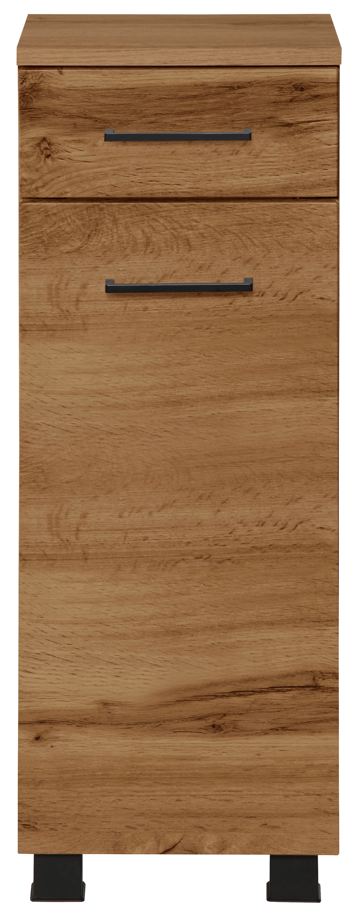 welltime Badmöbel-Set »"Trento", Badezimmer-Set, Hängeschrank, Unterschrank, Midischrank«, (5 St.), Waschbeckenunterschrank, Spiegelschrank inkl. Aufbauleuchte