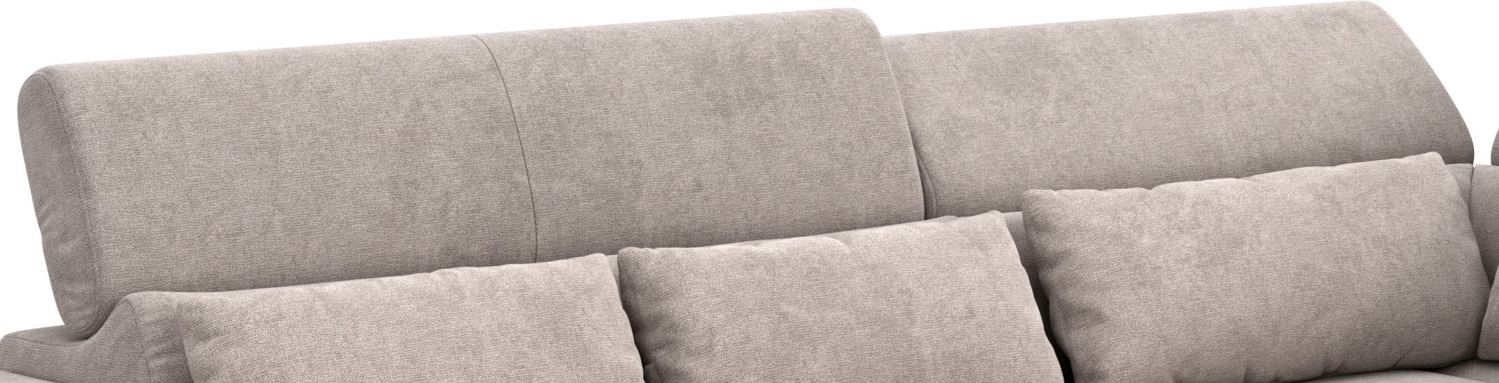 COTTA Ecksofa »Jade L Form, B: 270 cm, mit Kopfteilverstellung & Nierenkissen« optional elektr. Sitztiefenverstellung