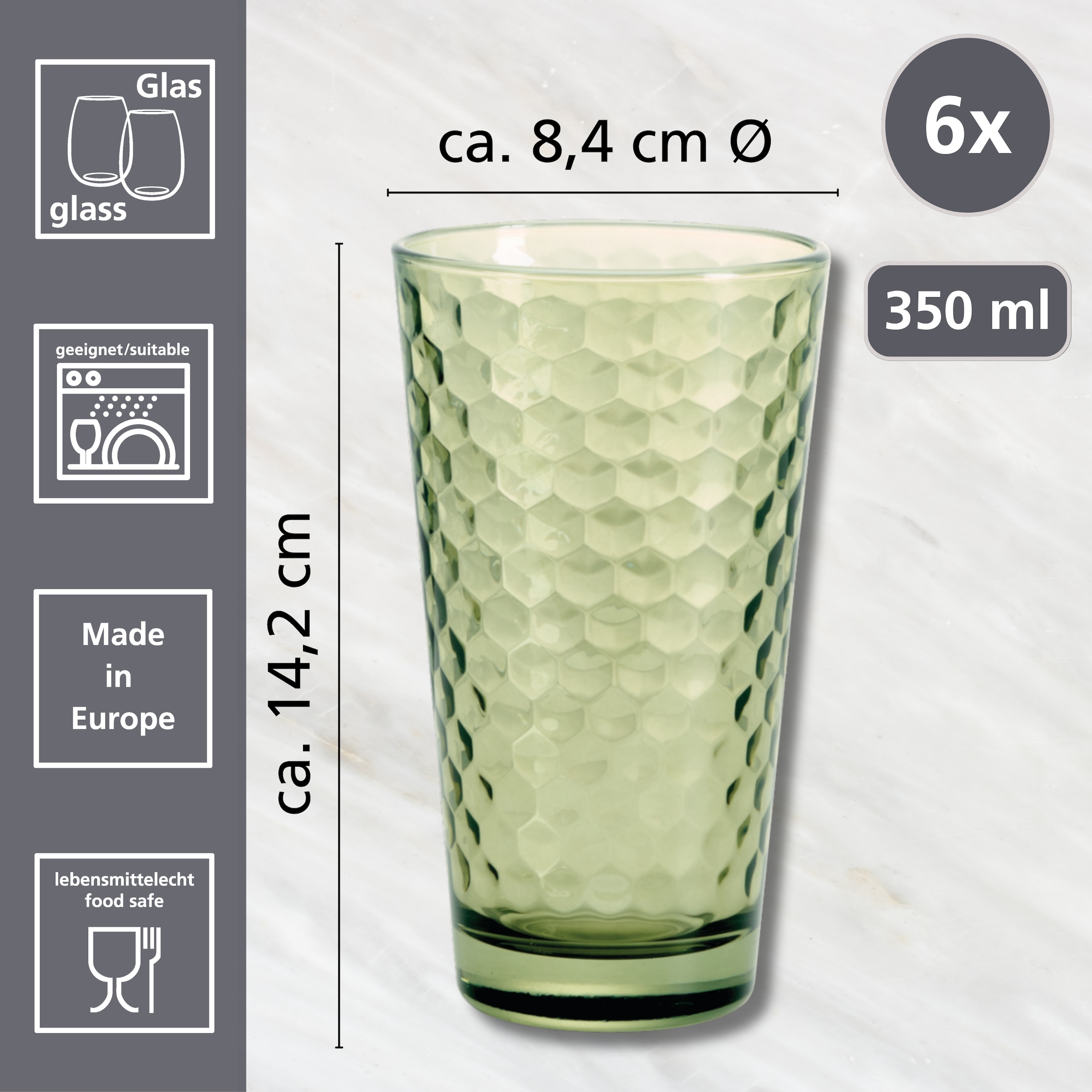 Ritzenhoff & Breker Longdrinkglas »Favo« 6er Set, je 350 ml