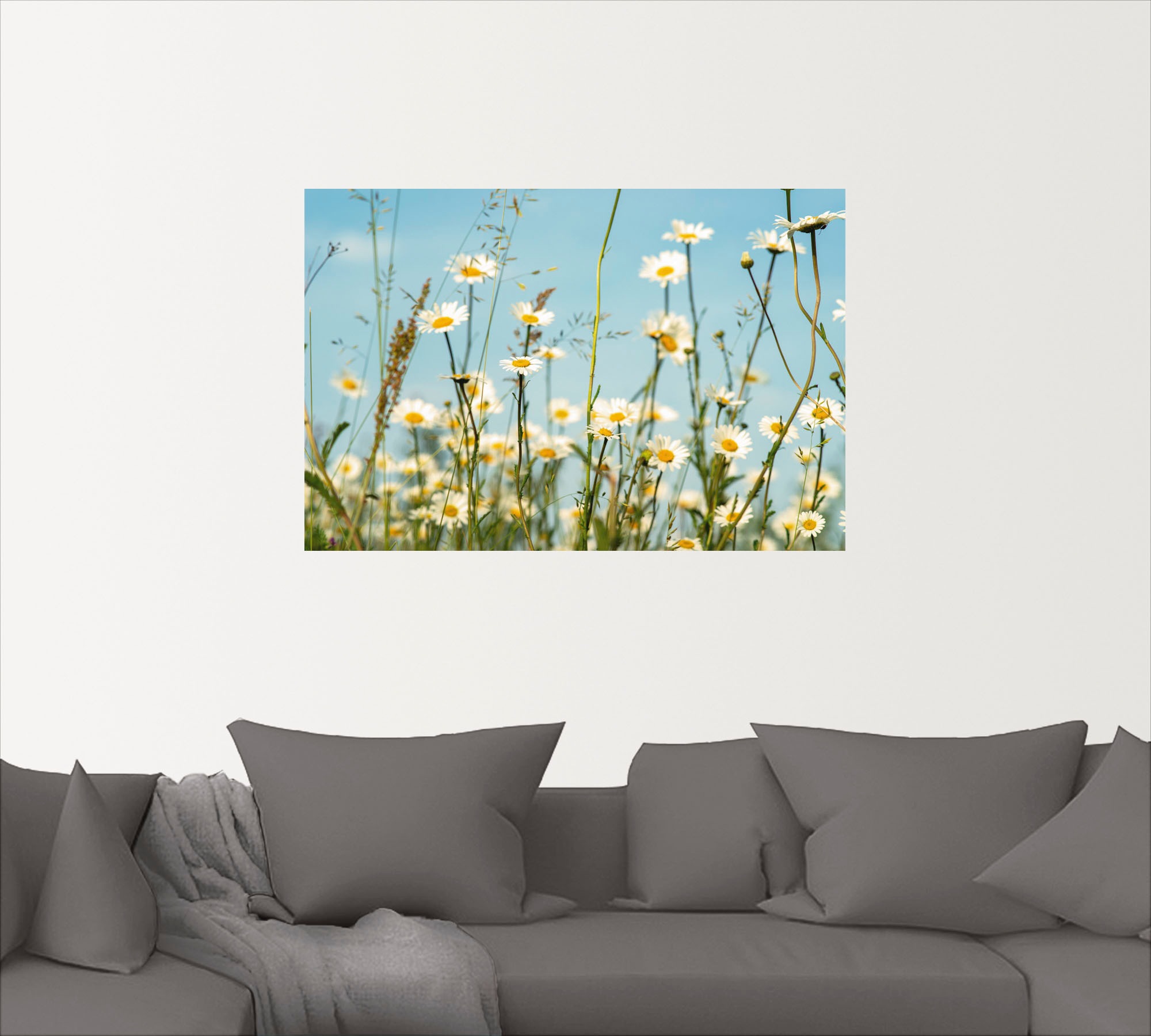 Artland Wandbild »Margeriten vor Sommer Himmel«, Blumenbilder, (1 St.), als Leinwandbild, Wandaufkleber in verschied. Größen