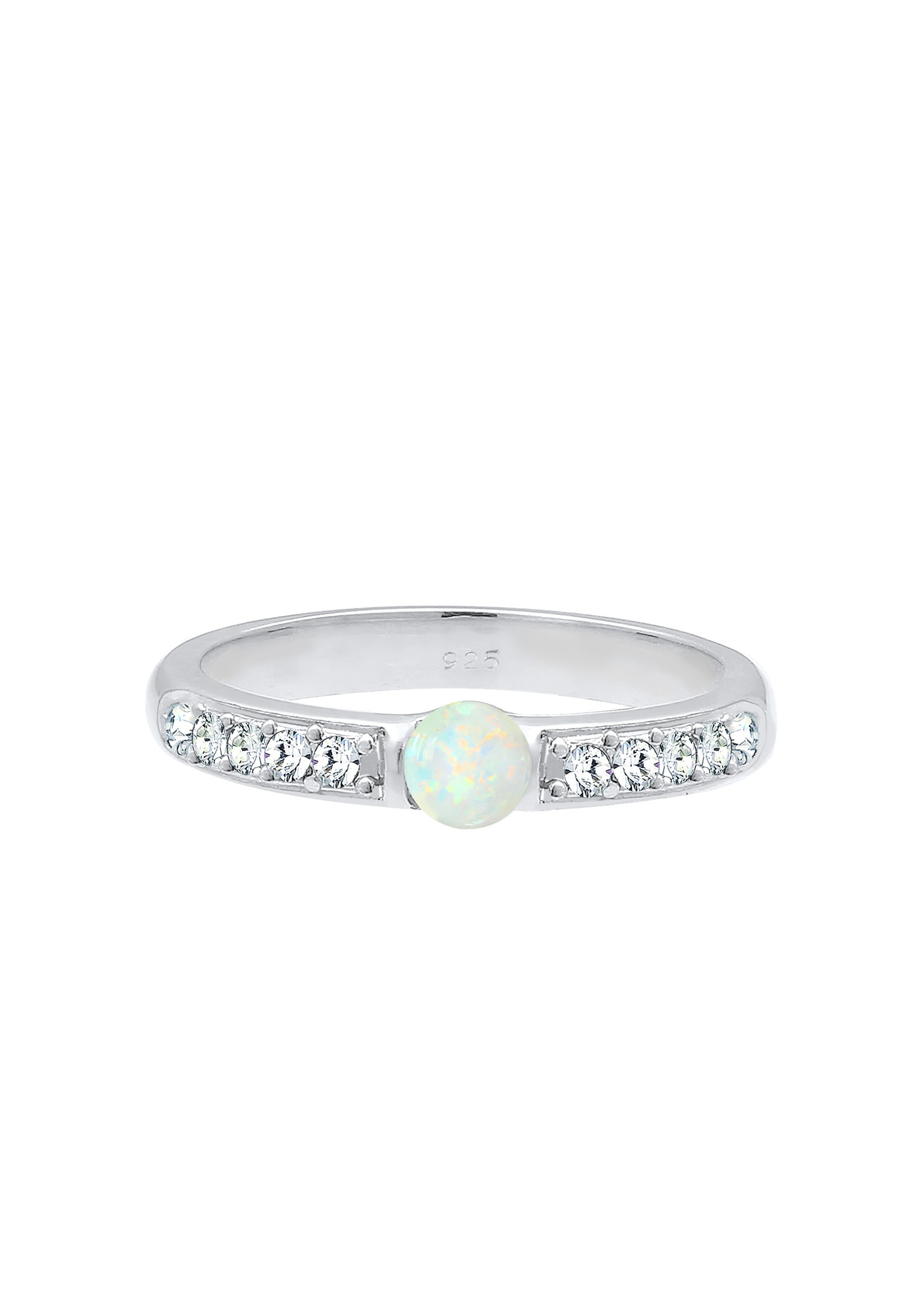Elli Premium Verlobungsring »Ring Glas Kristalle Synthetischer Opal 925 Sterling Silber«